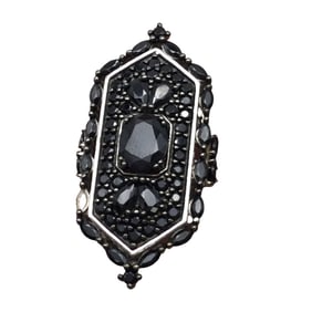 Sterling SIlver Garnet Ring Signed BBJ, Size 8