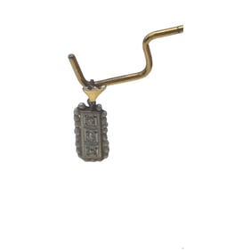 14k White Gold  Seed Pearl and Diamond Pendant