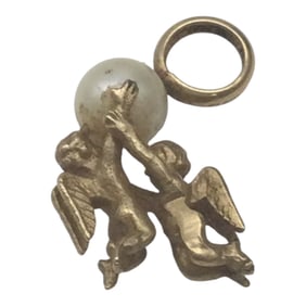 14K Cherub Pearl Pendant
