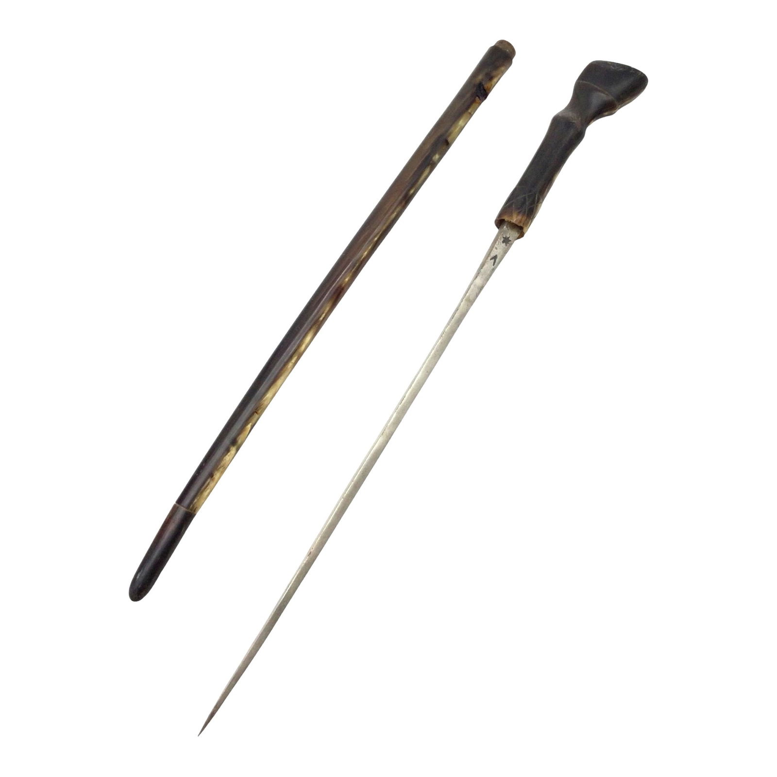 Hand Carved Horn Sheath with Dagger (1 of 5)