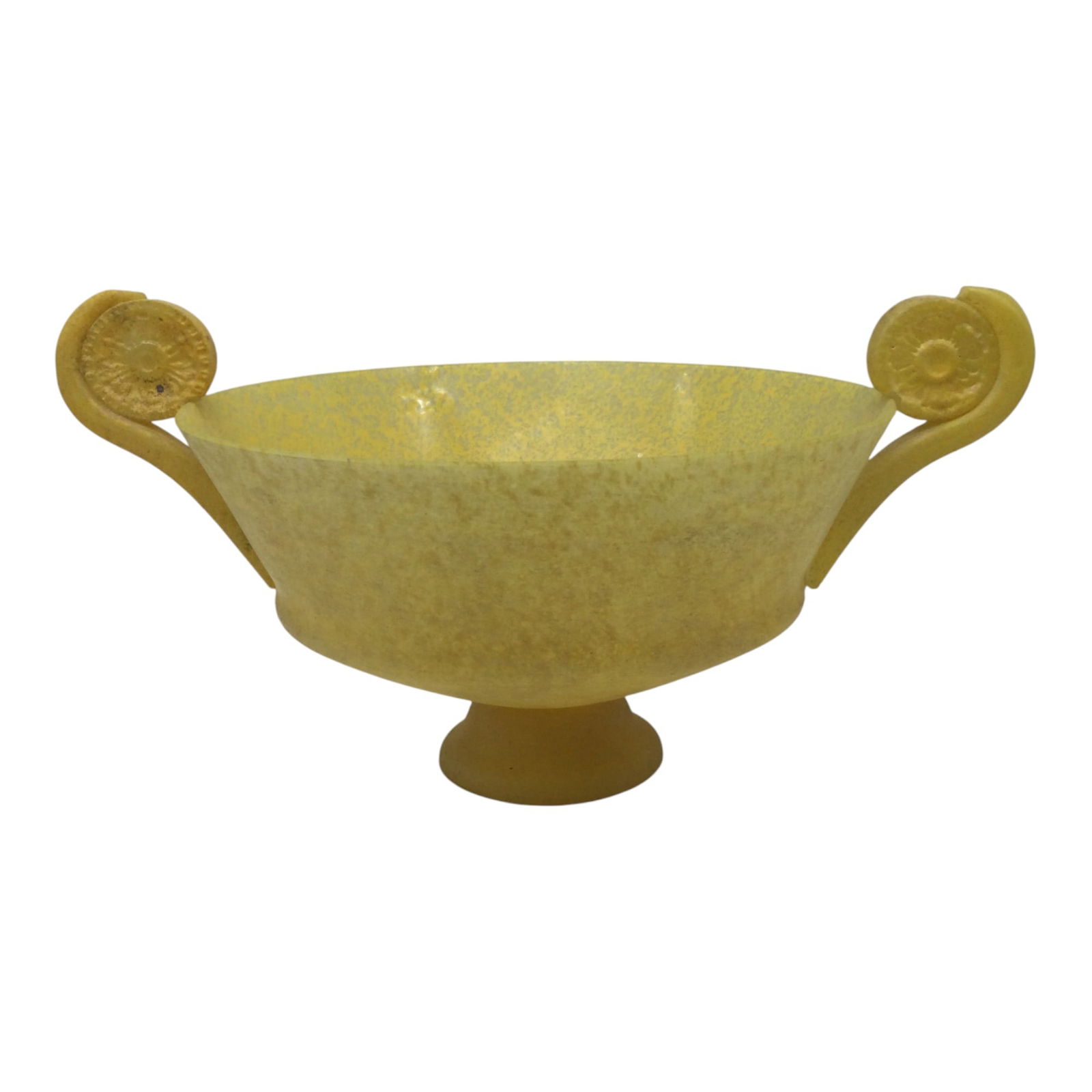 Yellow Art Glass Pedestal Centerpiece (1 of 6)