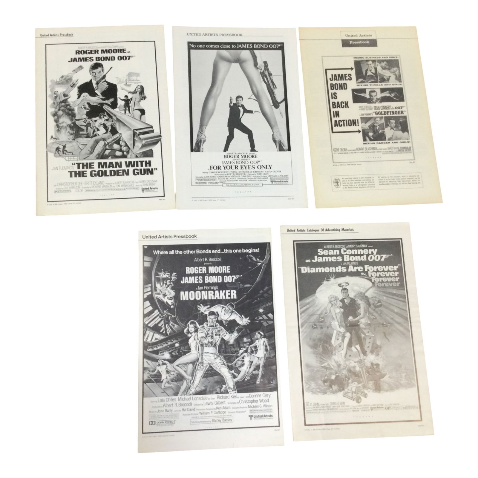 Lot of 5 James Bond 007 Advertising Catalogues (1 of 2)