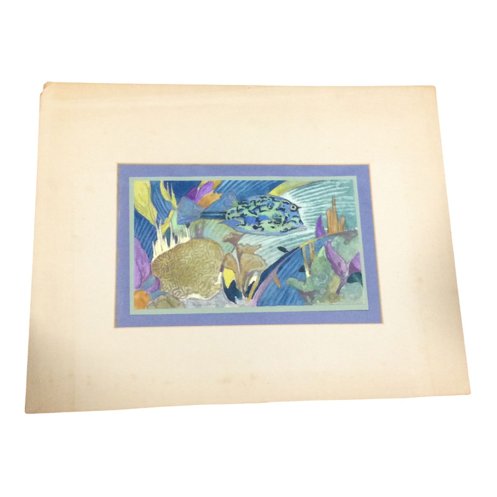 Stephen Haweis (British 1878-1969) Watercolor Titled Cow Fish (1 of 4)