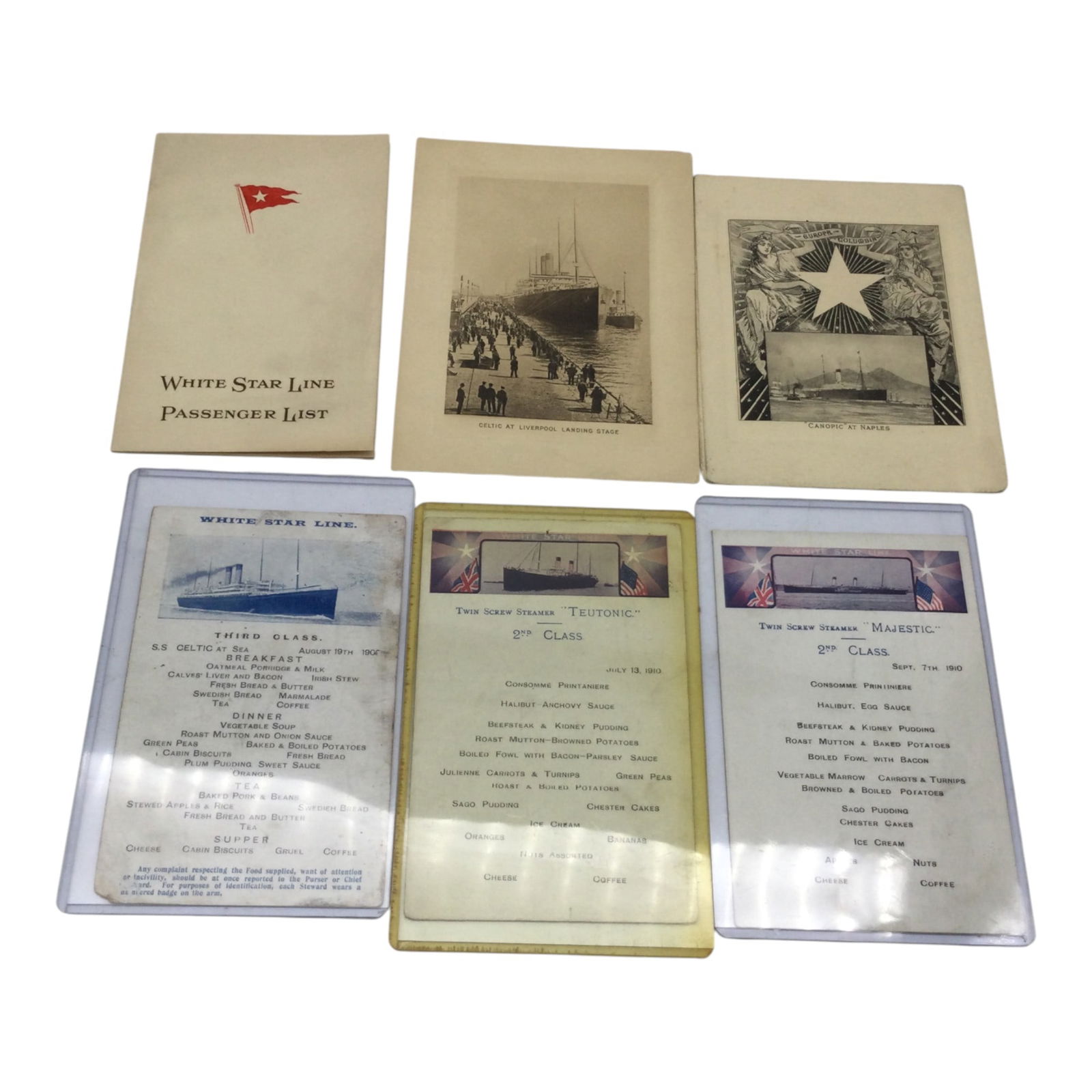 Lot of 6 Early 1900's Cruise Ship Memorabilia (1 of 14)