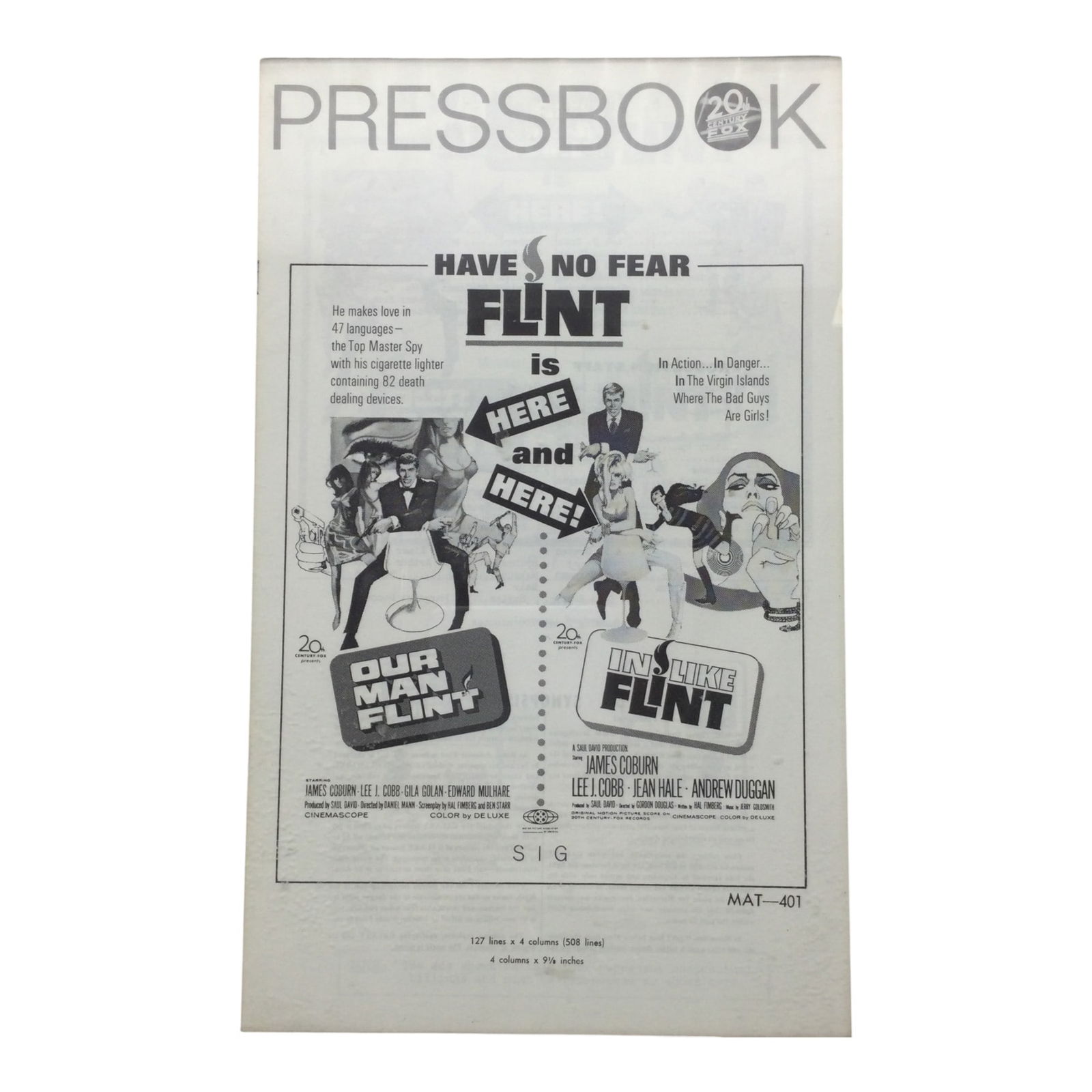 Framed 'Flint' Pressbook - 2