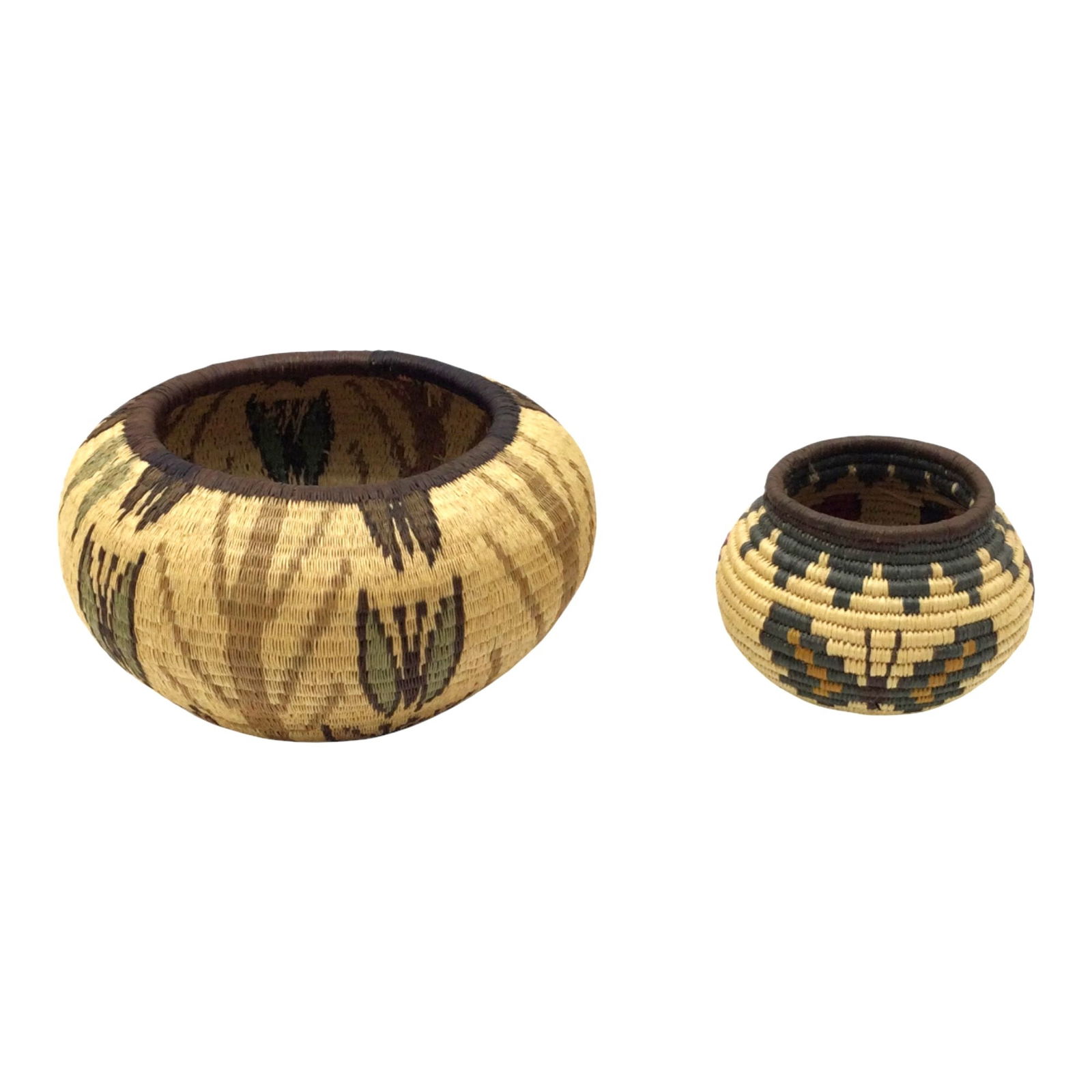 Pair Small Woven Baskets - 3