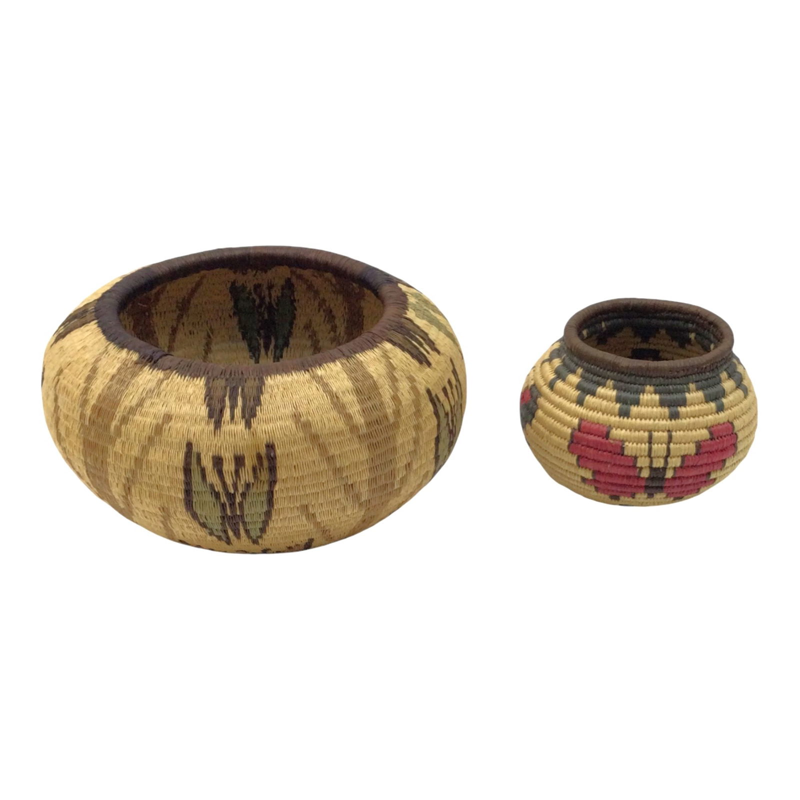 Pair Small Woven Baskets - 5