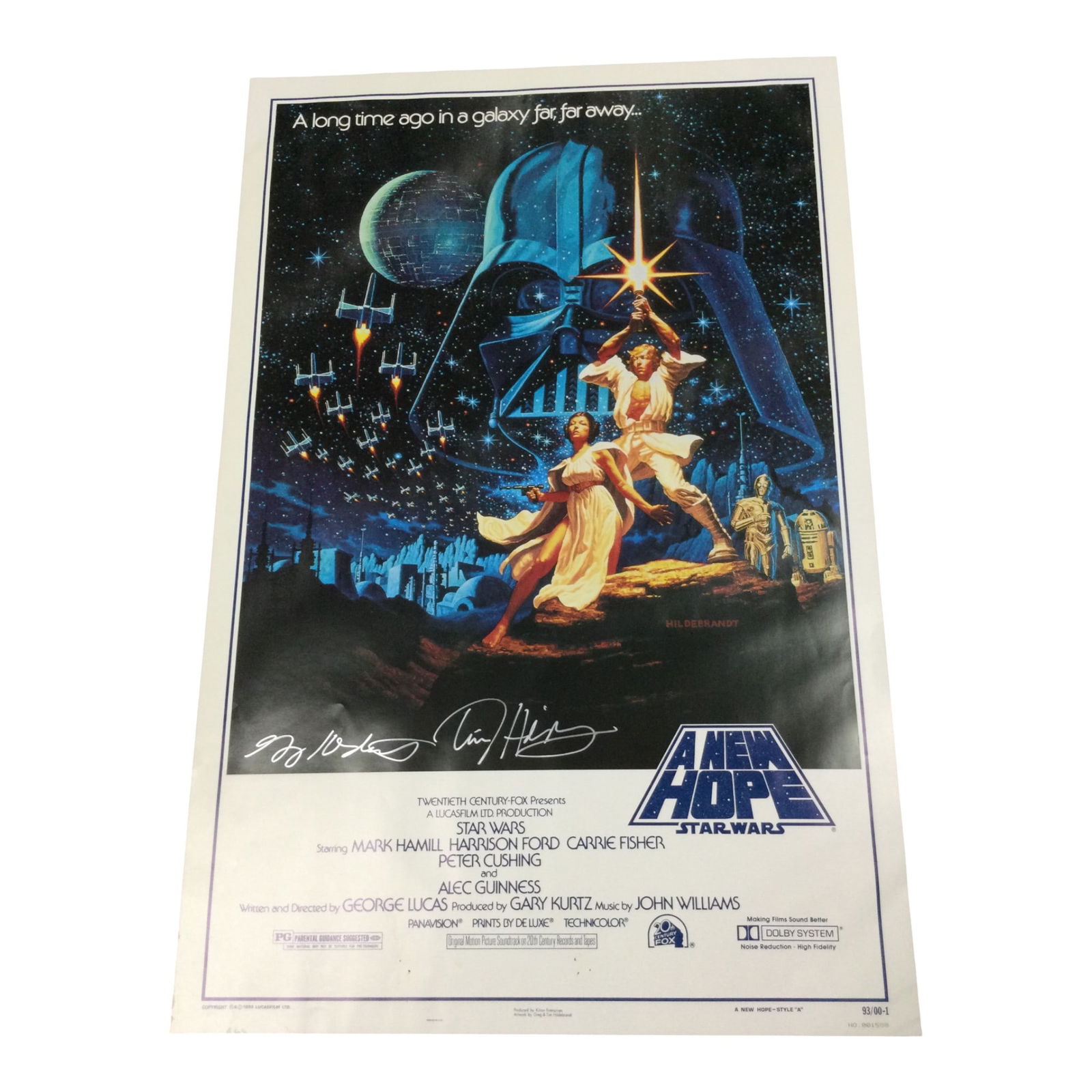 A New Hope Star Wars Original Hildebrandt Brothers Autographed: Autographed A New Hope Star Wars Poster Greg Hildebrandt and Tim Hildebrandt. Approx. 40 inches tall x 26.5 wide.