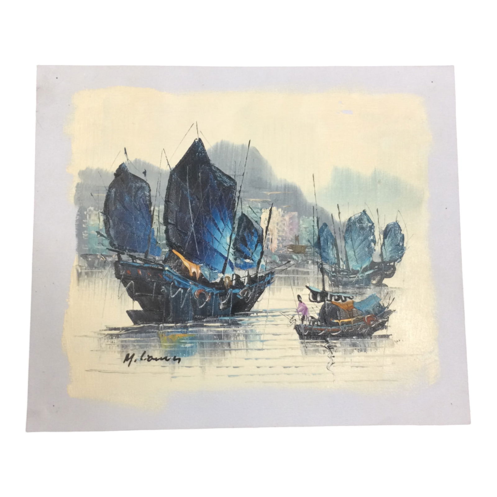 M. Loeung Signed Oil on Canvas (1 of 4)