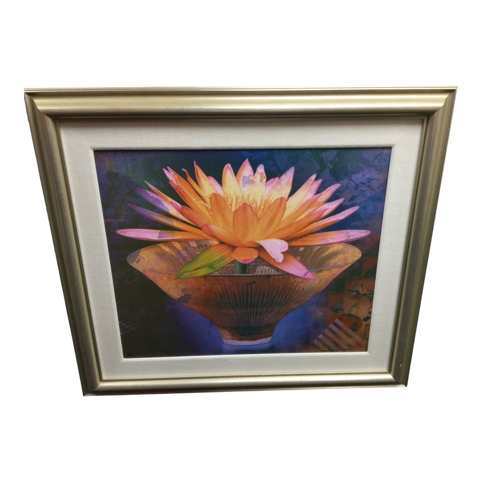 Yankel Ginzburg Signed Giclee on Canvas Printers Proof: Yankel Ginzburg Signed, Printers Proof, Giclee on Canvas, titled Blooming Midas. Approx. 37 inches tall x 40.5 wide.