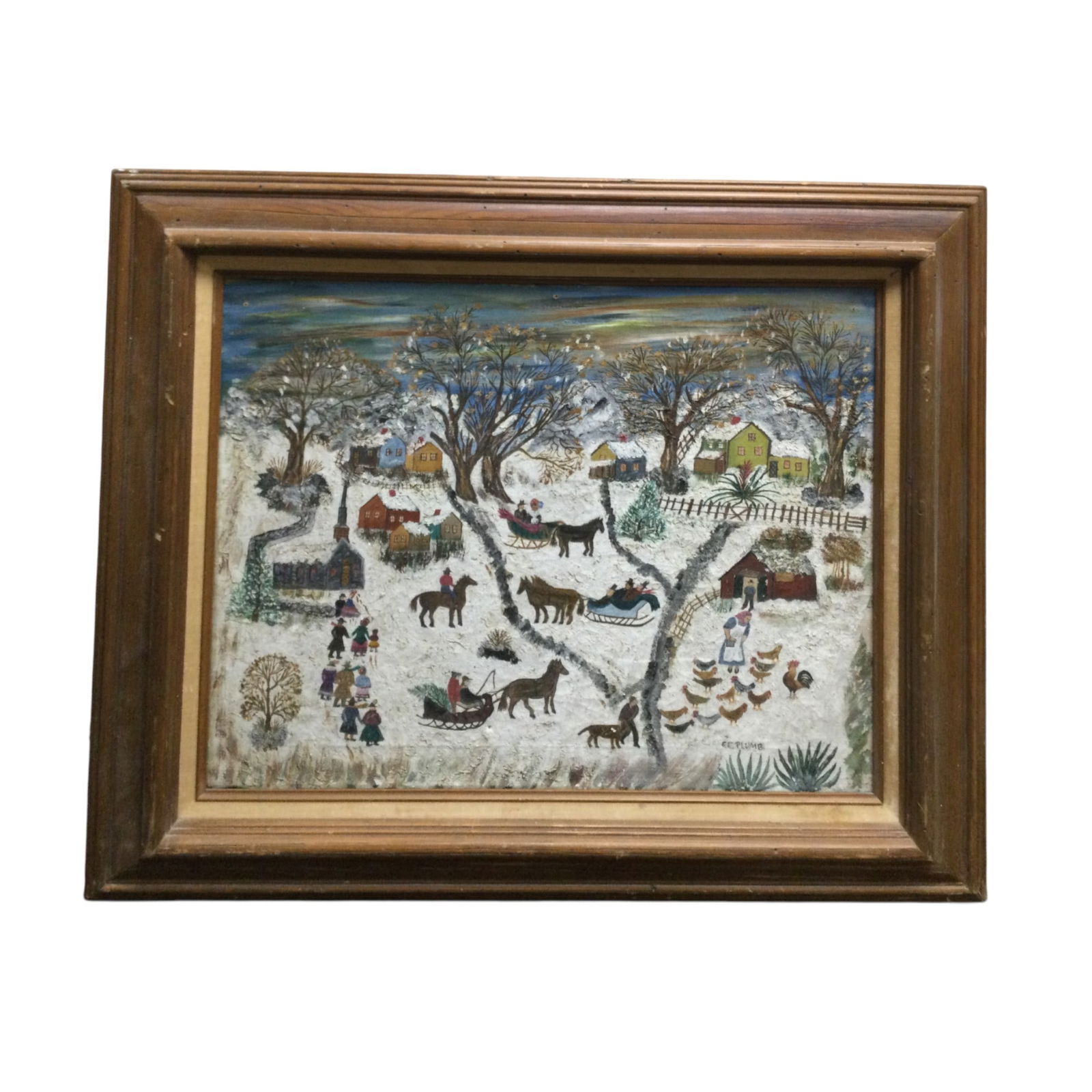 E.E. Plumb Signed Oil on Canvas (1 of 3)