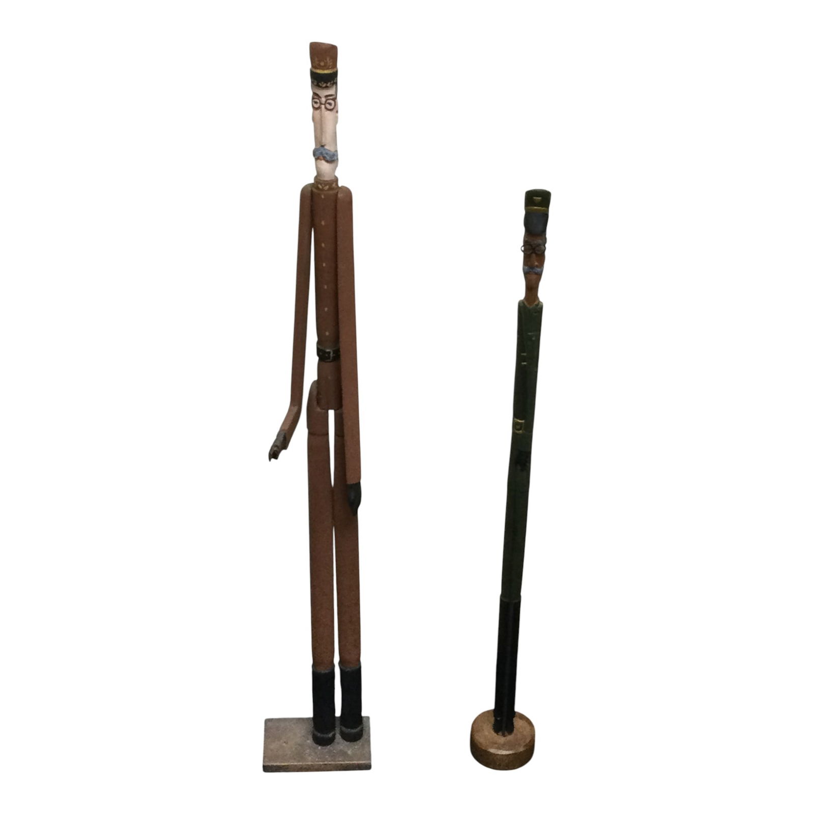 Tirado Signed and Dated Hand Carved and Painted Wood Sculptures Lot of 2 (1 of 8)