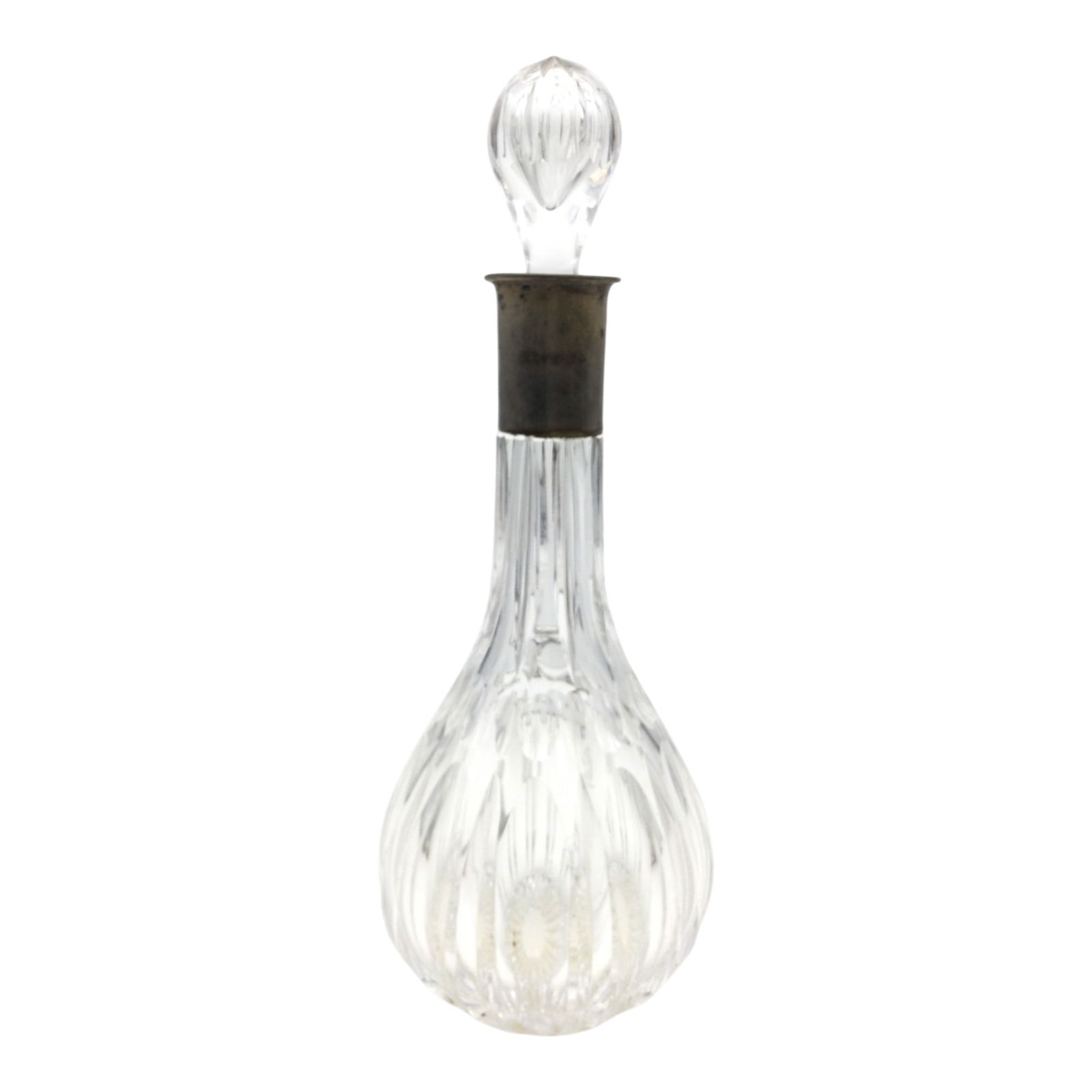 Cut Glass Decanter with Marked 800 Silver Neck (1 of 8)