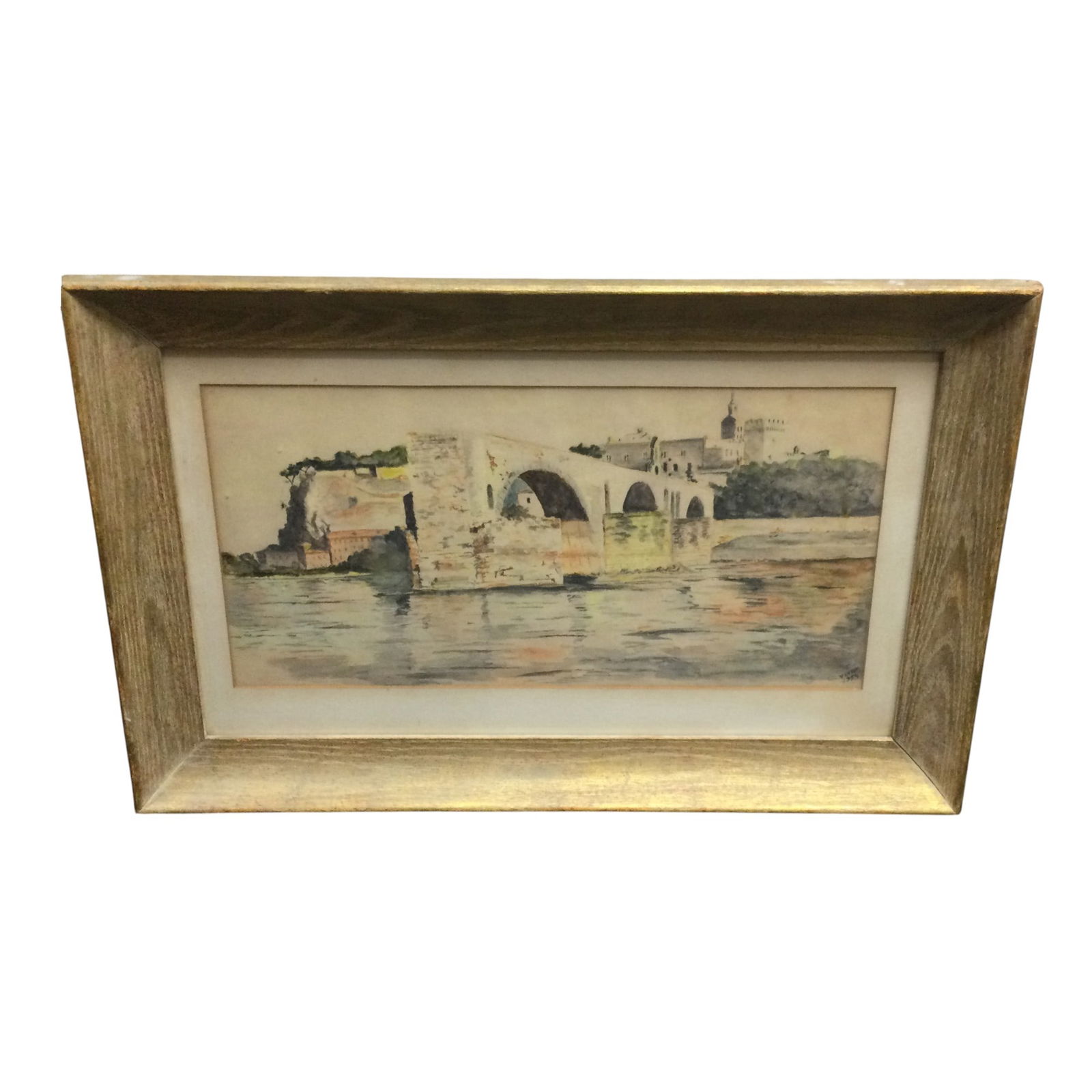 Victor R. Correa Signed and Dated Watercolor on Paper 'The Bridge' (1 of 4)
