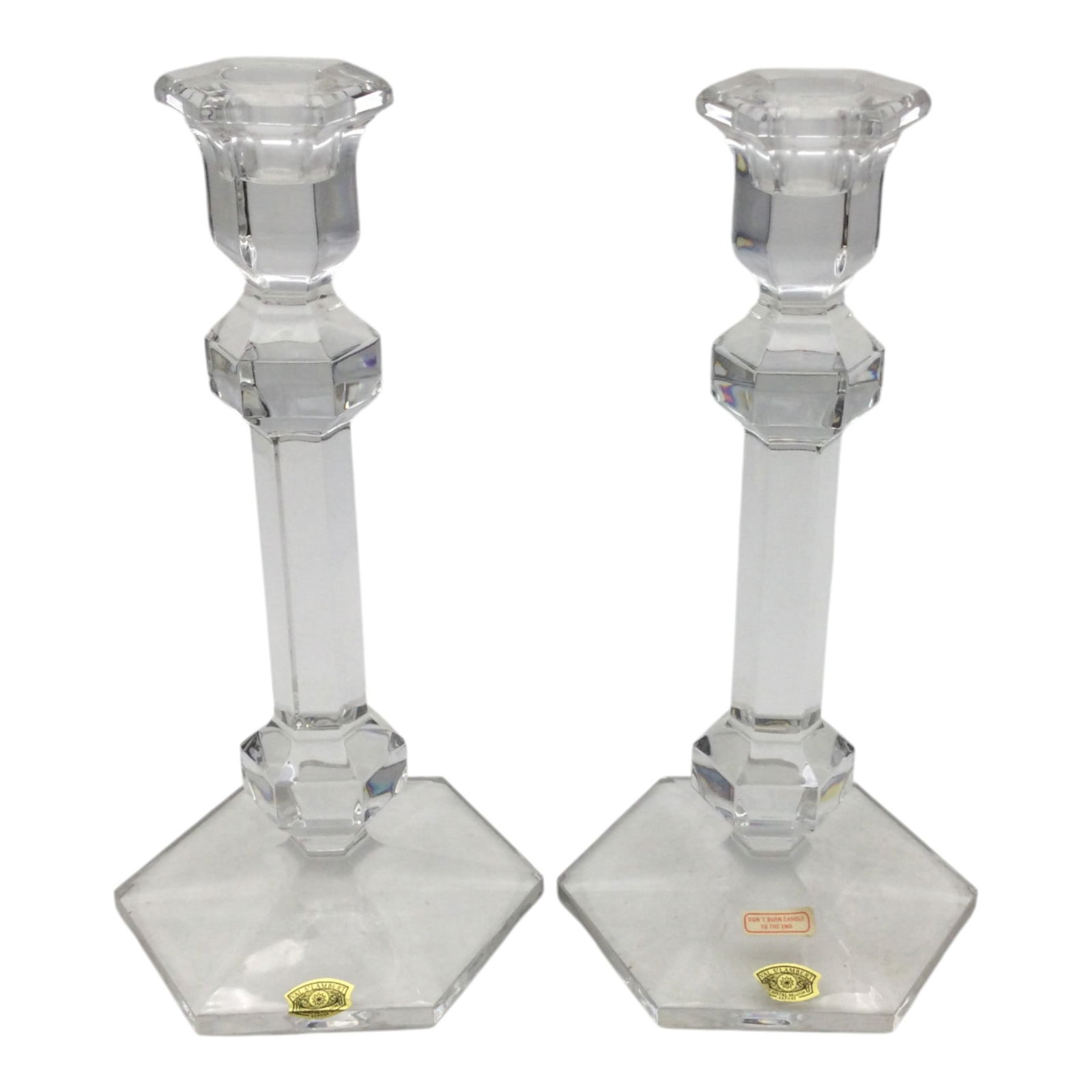 Pair Val St. Lambert Crystal Candlesticks (1 of 3)