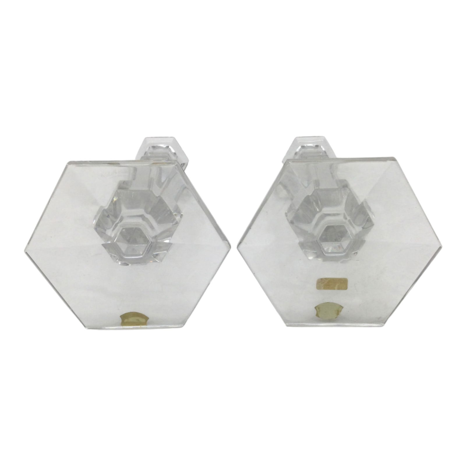 Pair Val St. Lambert Crystal Candlesticks - 2