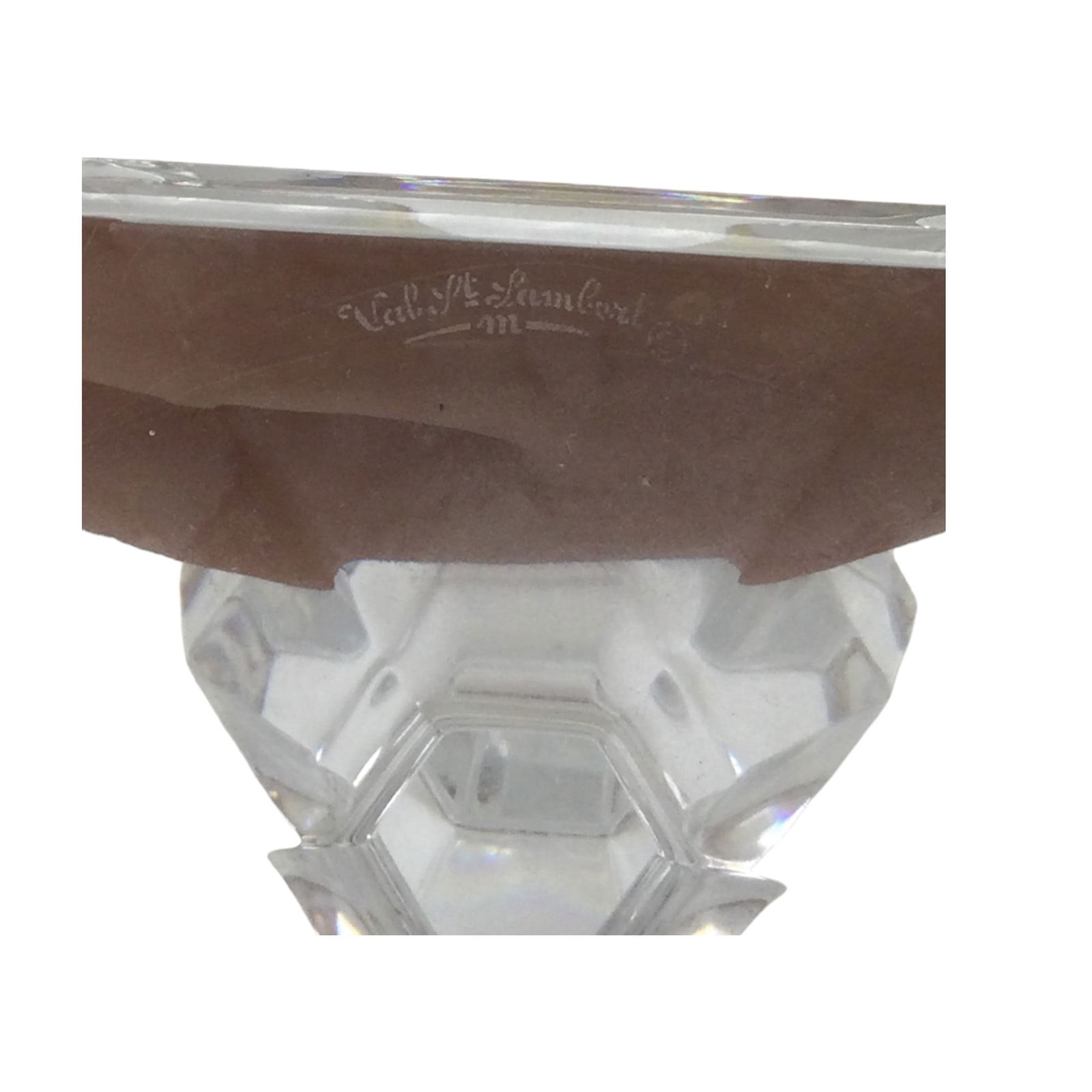 Pair Val St. Lambert Crystal Candlesticks - 3