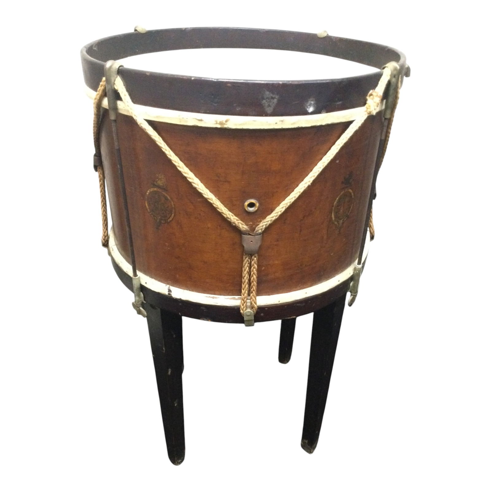 WILLIAM SEMPF Repurposed CIVIL WAR ERA Drum to Side Table (1 of 9)