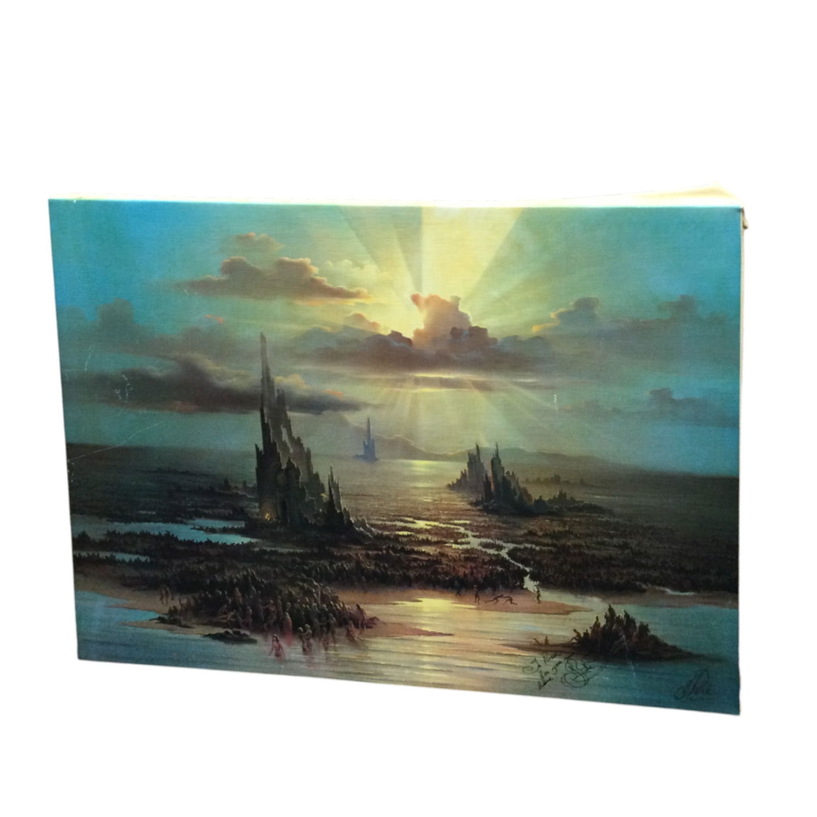 John Pitre Signed 'Overpopulation' Giclee: John Pitre Signed 'Overpopulation' Giclee with a handwritten message, 'To Roxie for your home'. Approx. 24 inches tall x 30 wide.