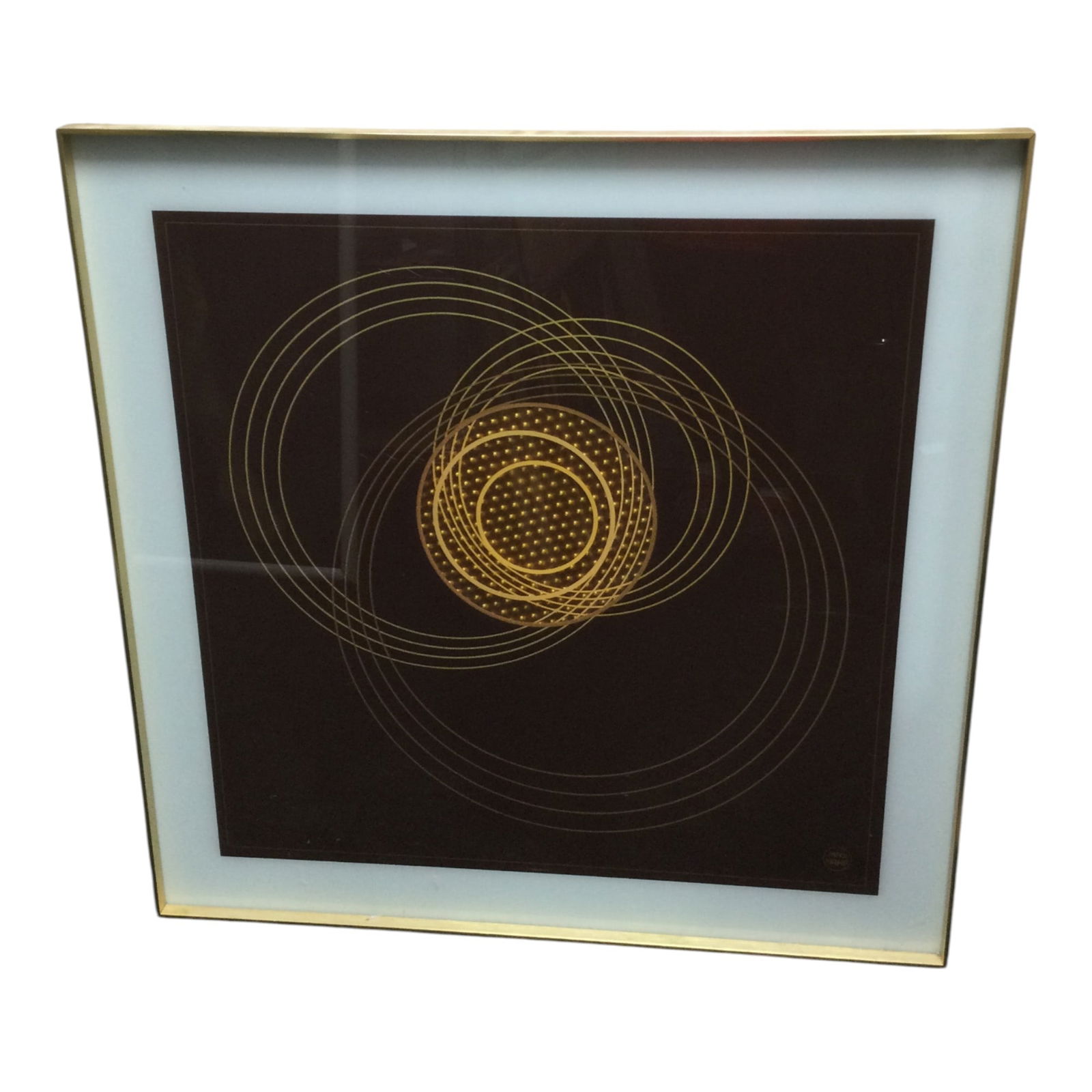 Ernst Lurker 'Effentricity' Optical Art: Ernst Lurker 'Effentricity' Optical Art. Approx. 36 inches tall and wide.