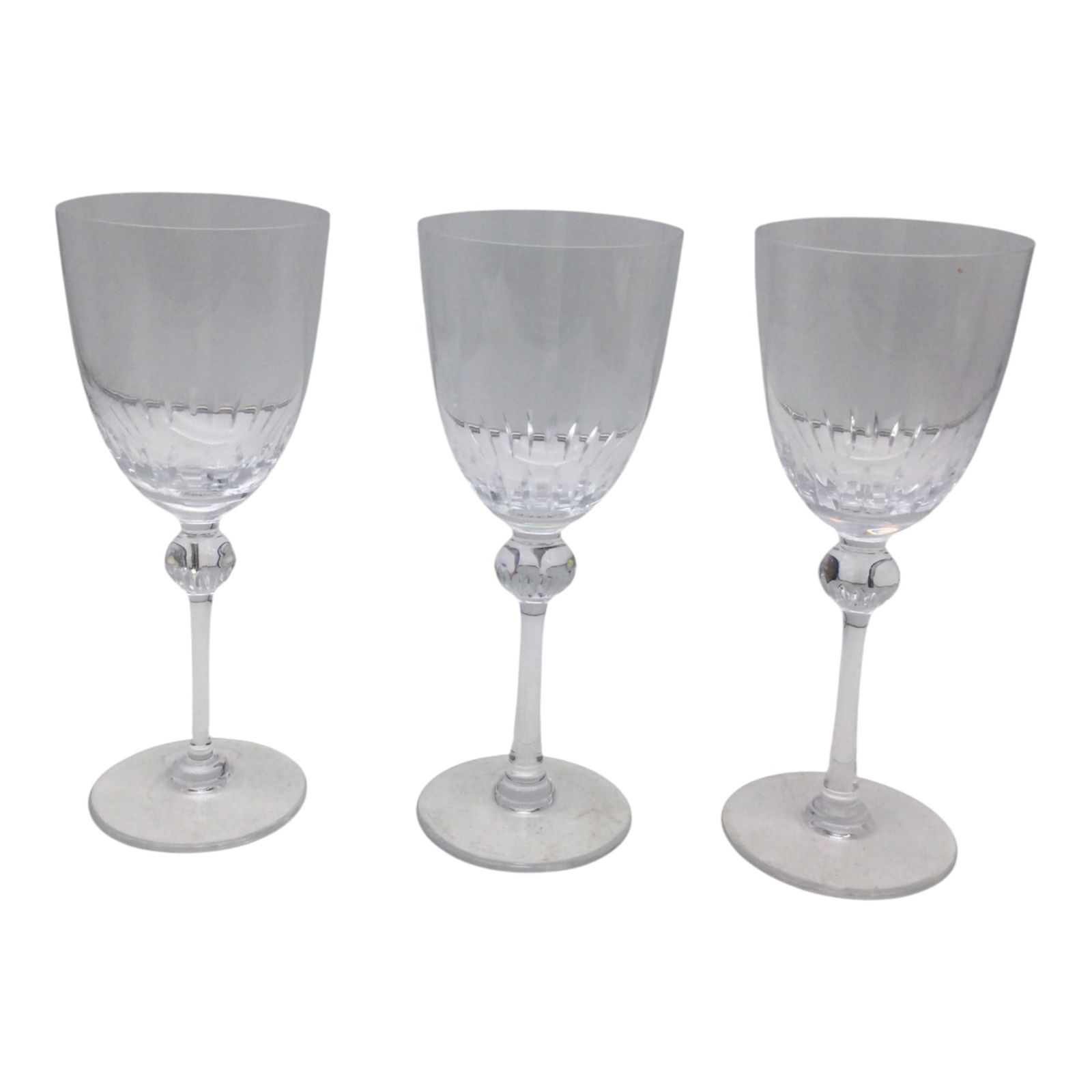 Lot of 3 French Daum Crystal Wine Glasses (1 of 4)