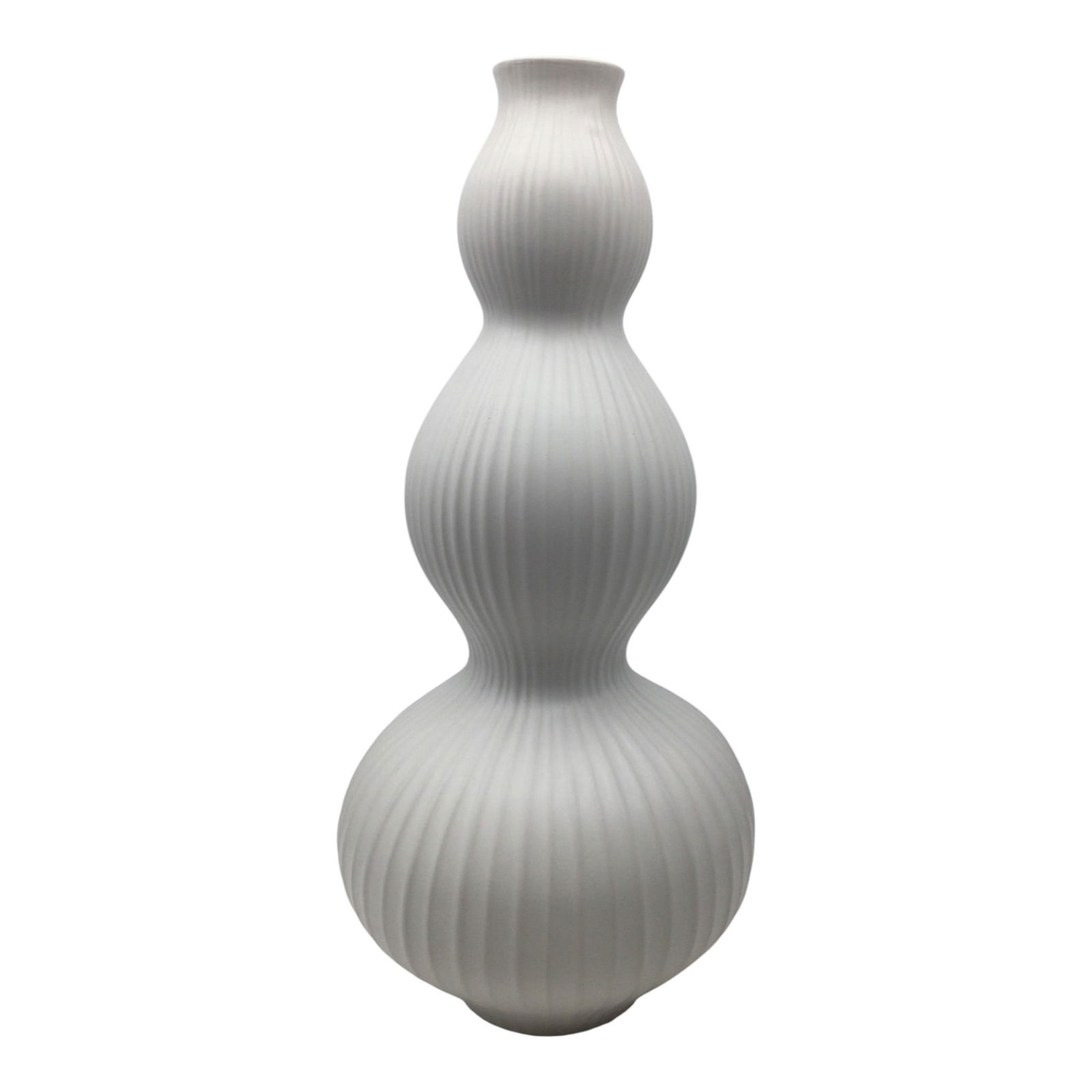 Jonathan Alder Stamped Legume Vase: Jonathan Alder Stamped Legume white Vase handmade in Peru. Approx. 19 inches tall x 9 across, 7.2 lbs.