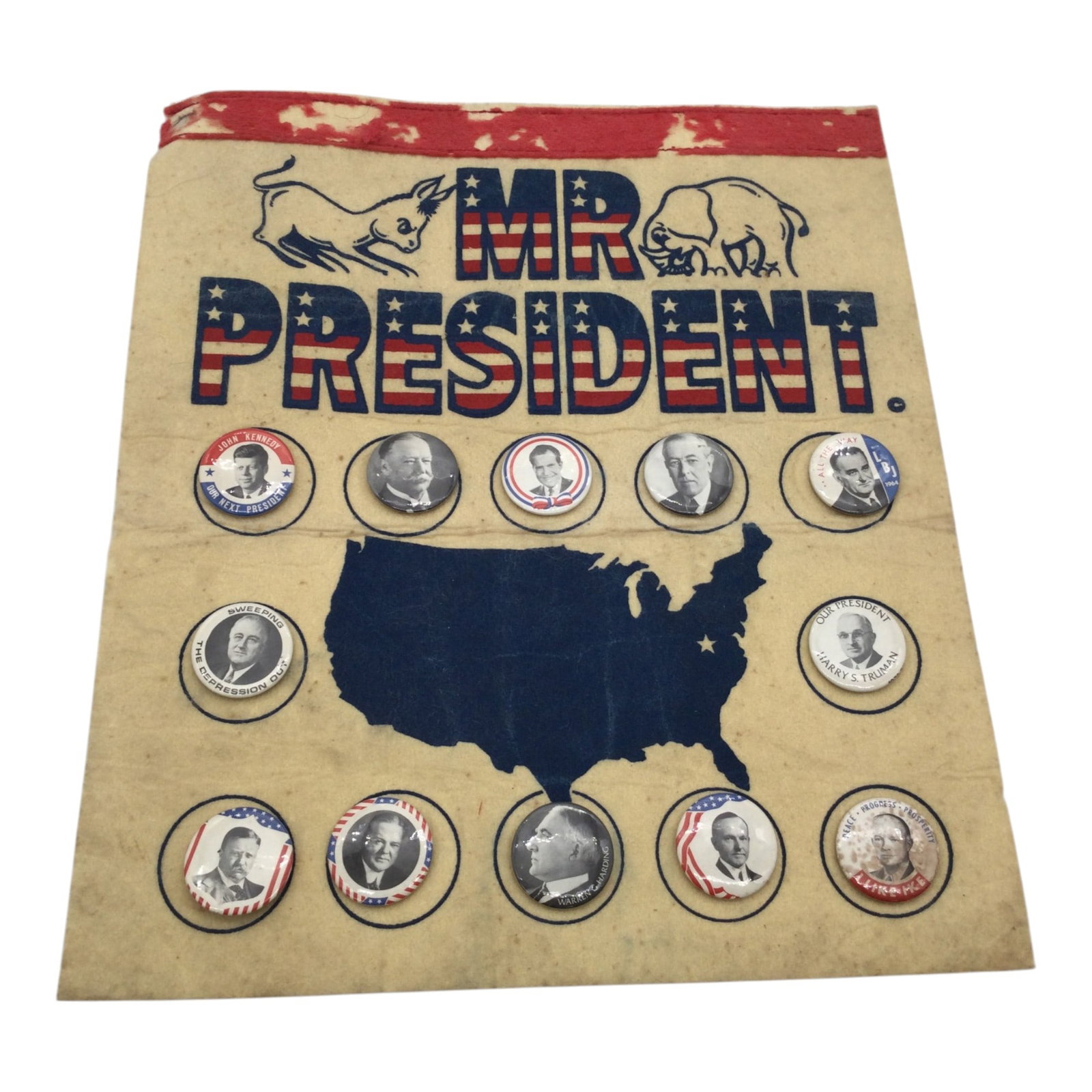 Mr. President Political Presidential Felt Pin Button Collection (1 of 4)