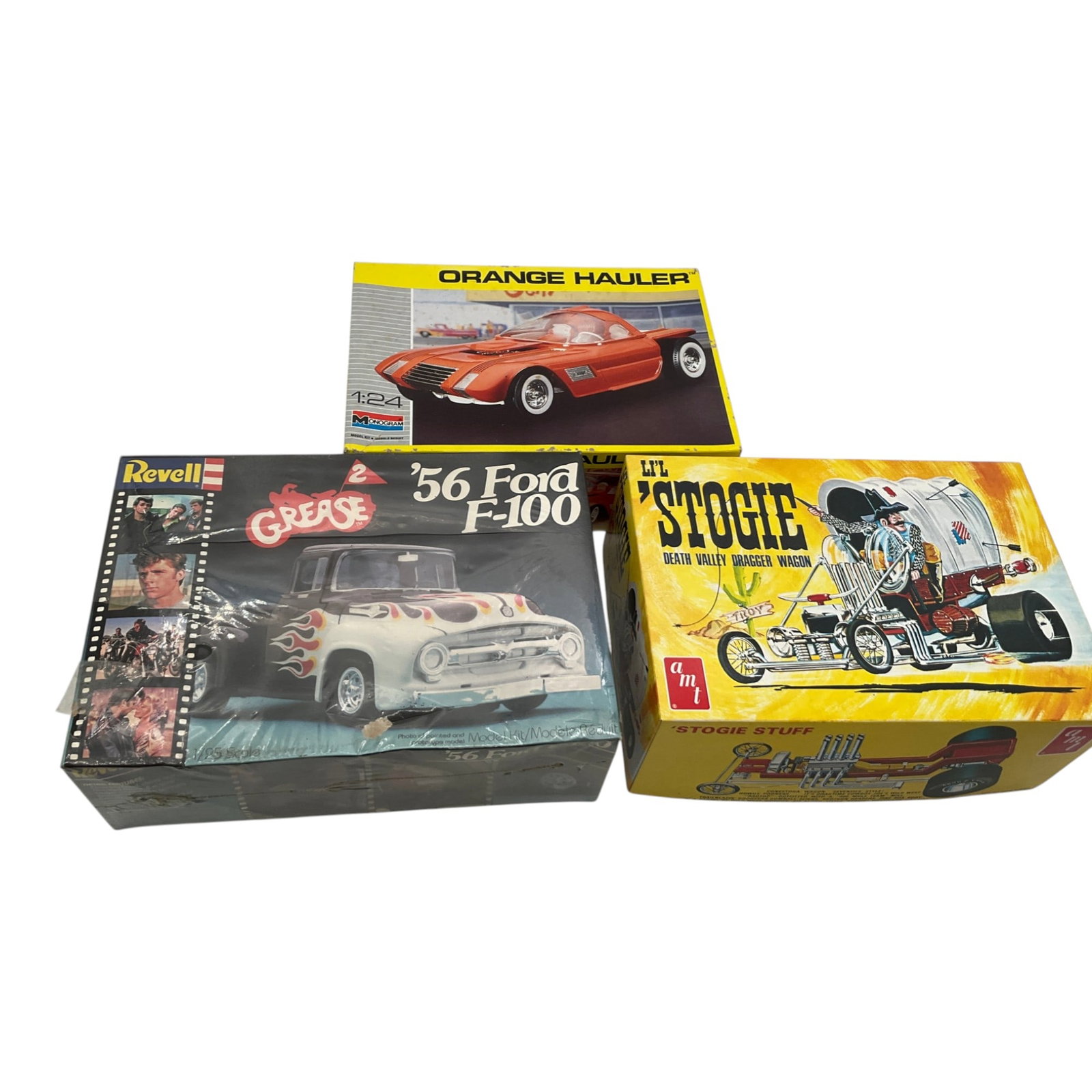 Lot of 3 Model Cars: Grease 2 '56 Ford F-100, Lil 'Stogie, Orange Hauler (1 of 13)