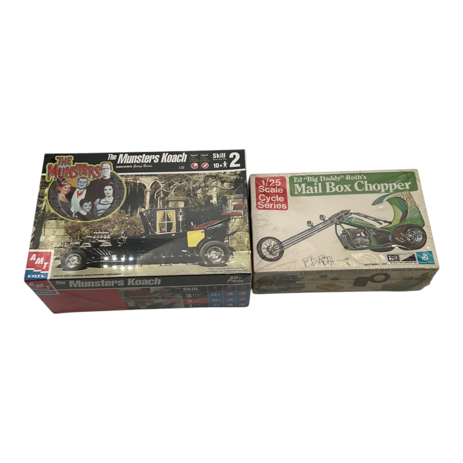 Pair Sealed Model Kit The Munster Koach and Ed Roth's Mail Box Chopper (1 of 12)
