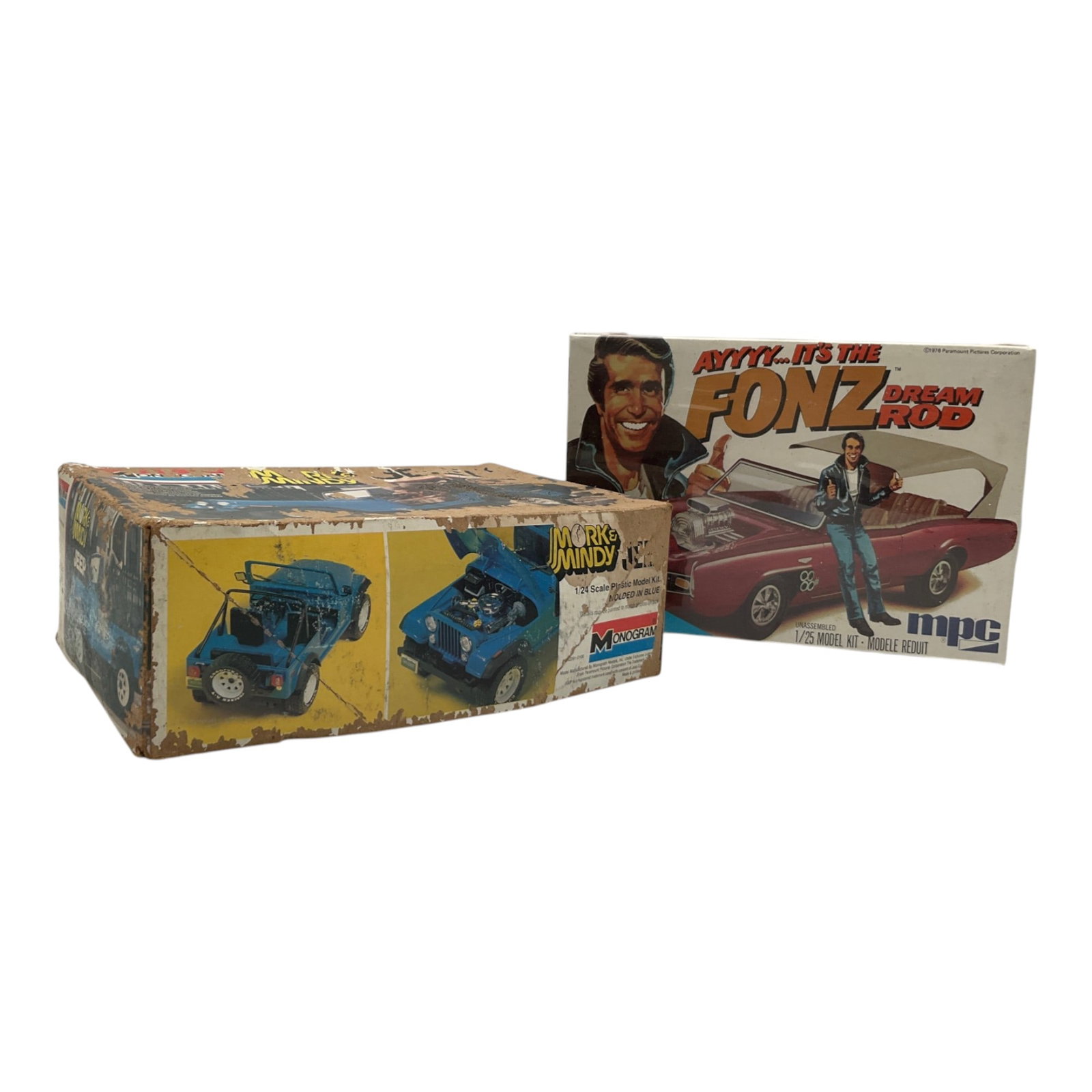 Pair Model Kits: Mork and Mindy Jeep and Fonz Dream Rod (1 of 12)