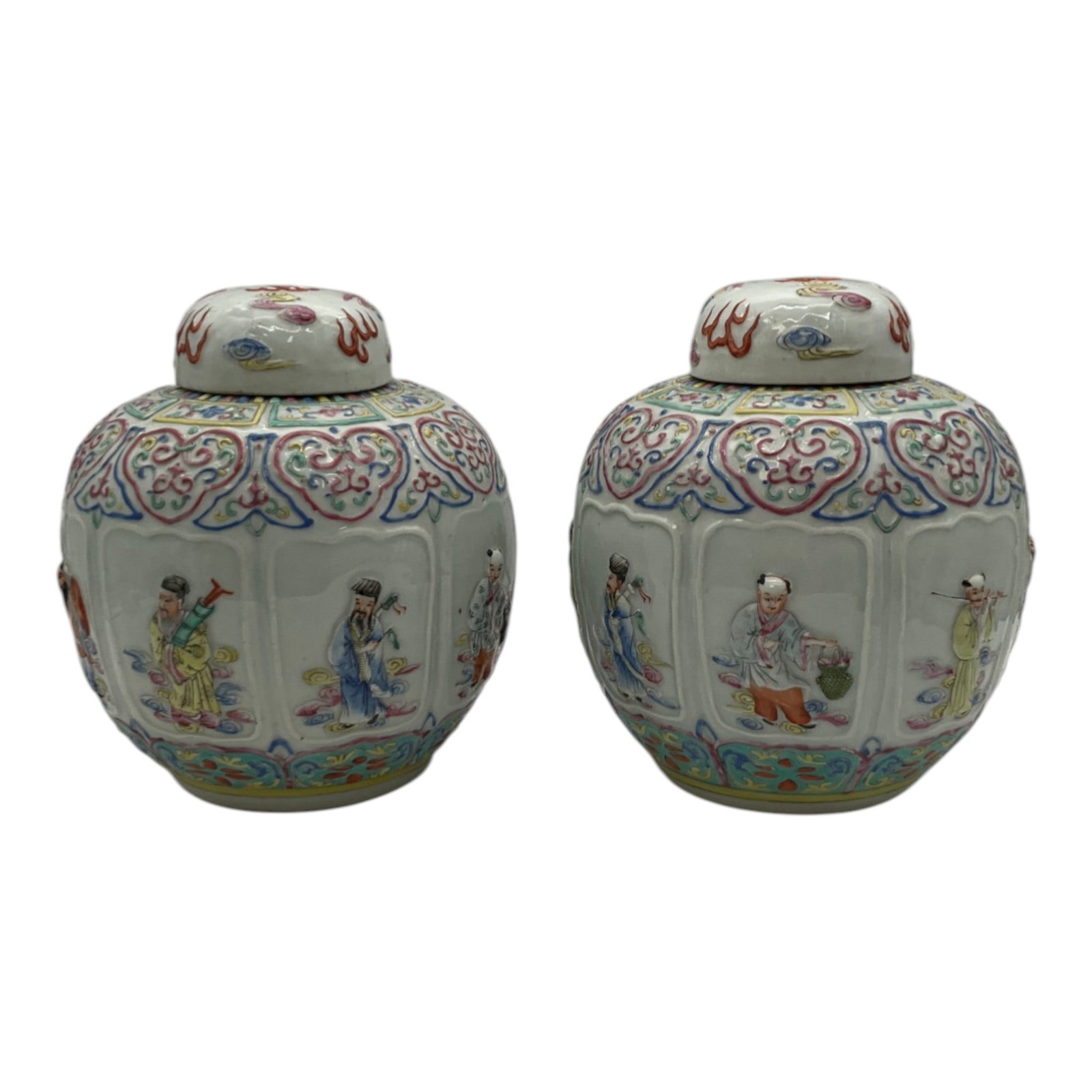 Pair Qing Dynasty made by Takashi Famille Rose Ginger Jars (1 of 8)