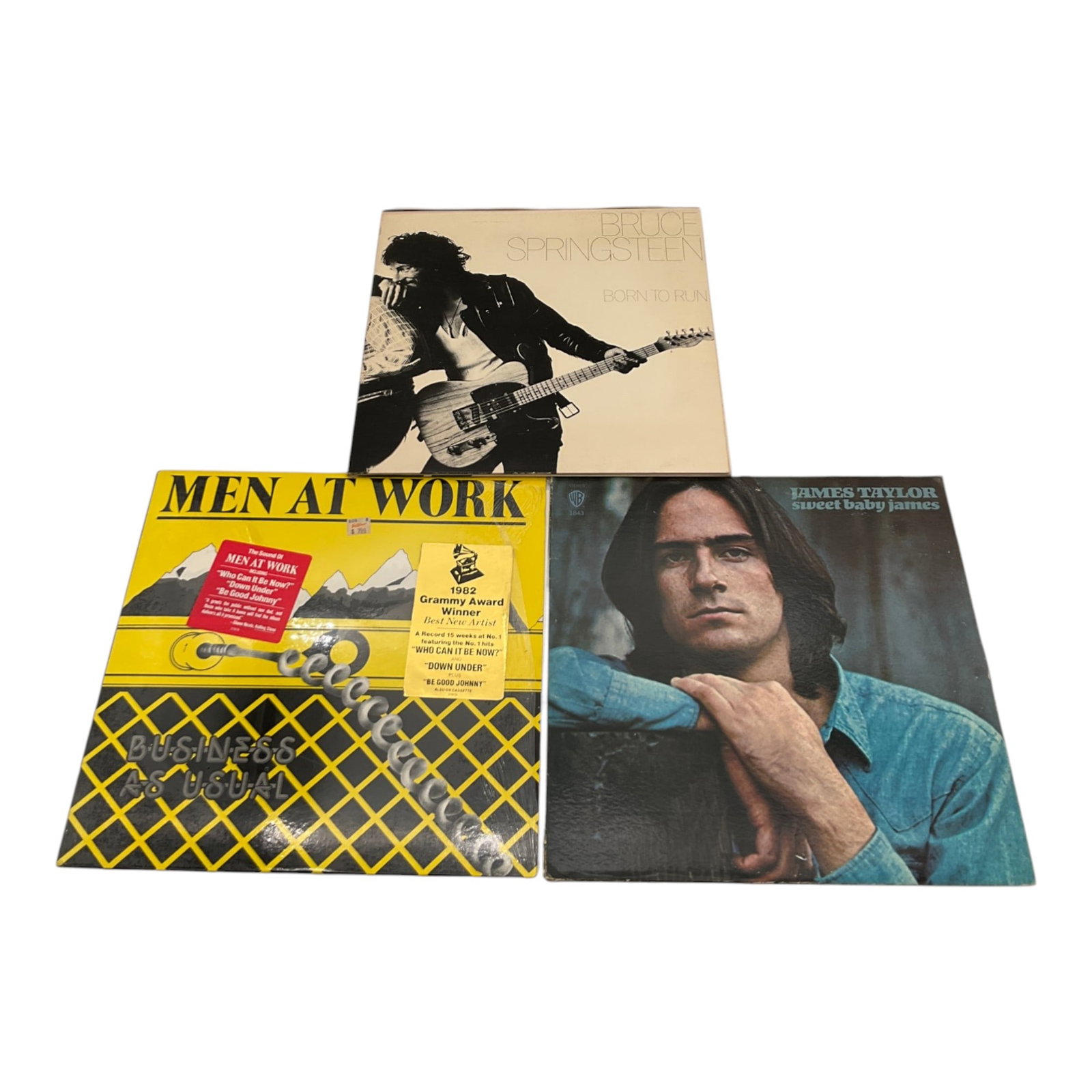 Lot of 3 Rock and Folk Records Men at Work, Bruce Springsteen, James Taylor (1 of 7)