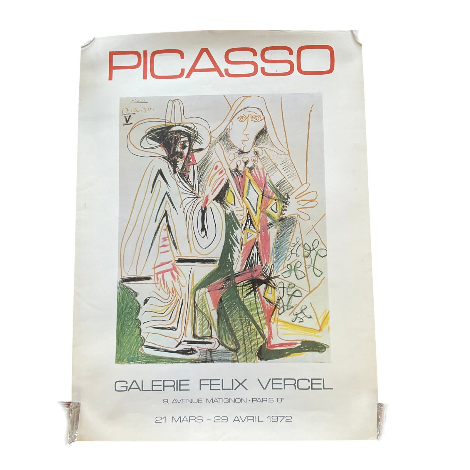 Poster Pablo Picasso Galerie Felix Vercel in 1972 Paris (1 of 4)