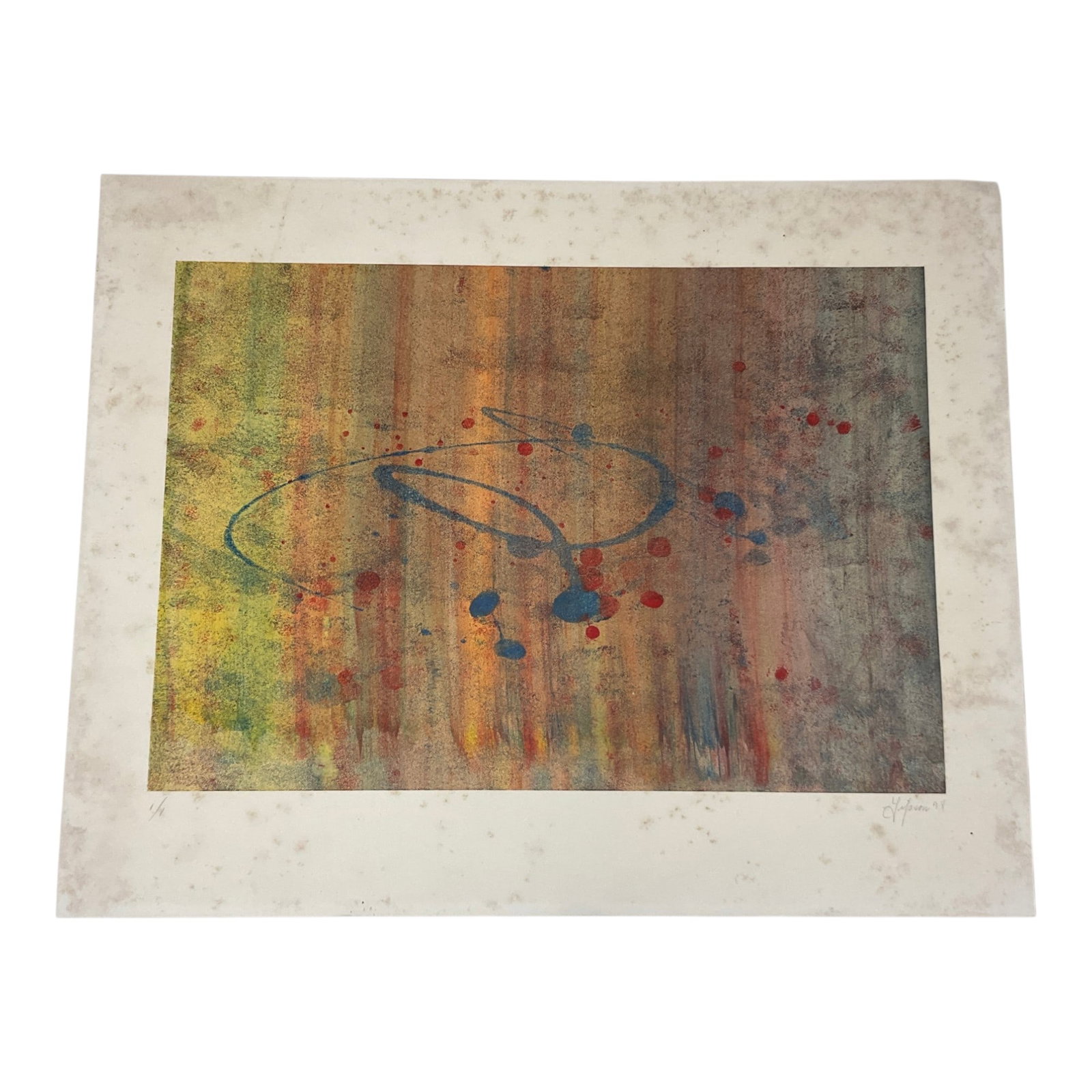 Abstract Art Lithograph 1/1 signed Gipson '74 (1 of 3)