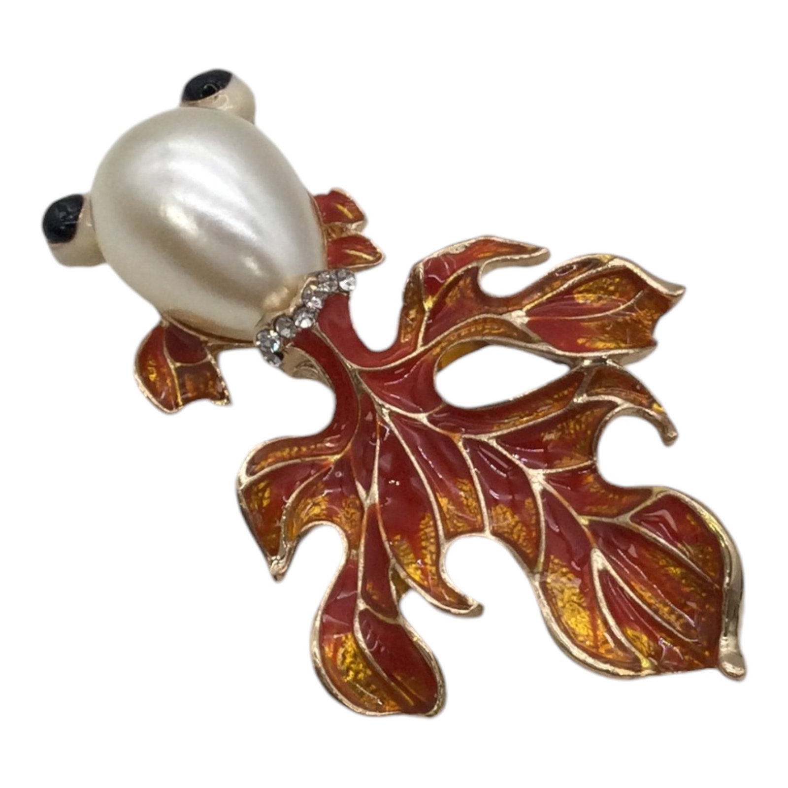 Vintage Goldfish Enamel and Rhinestone Brooch (1 of 3)
