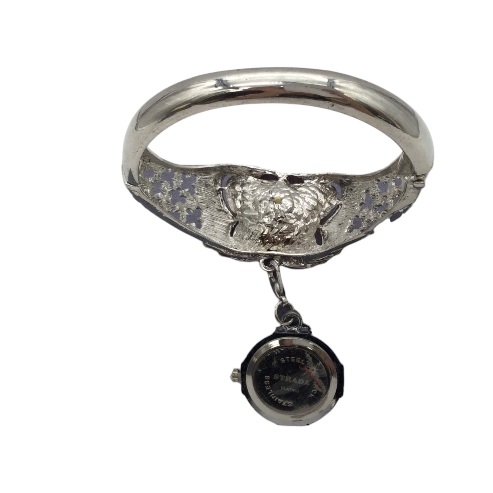 Strada Butterfly Hinge Bangle w/ Dangle Watch - 2