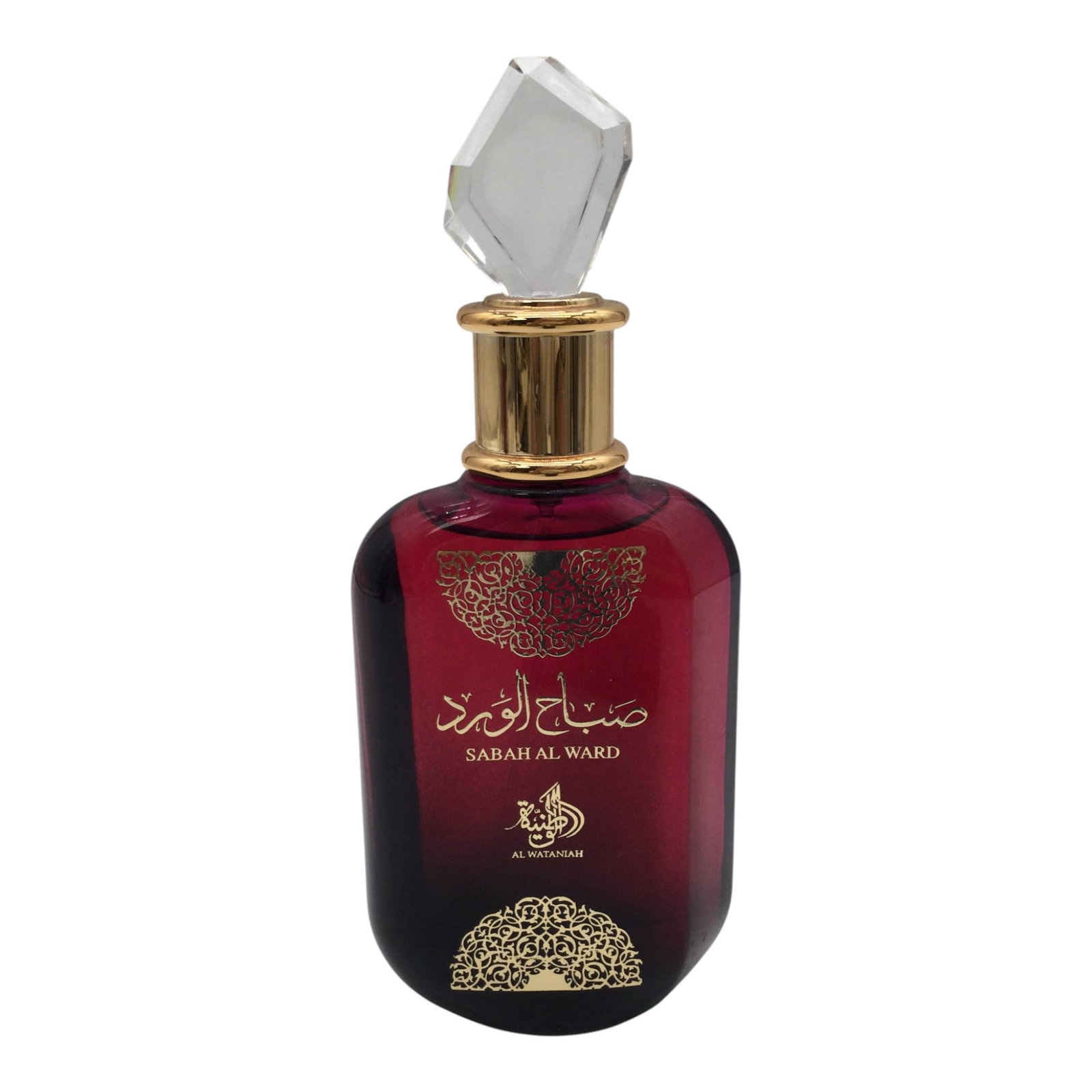 Sabah Al Ward Al Wataniah Perfume: Sabah Al Ward Al Wataniah spray Perfume 3.4 fl. oz. Approx. 7 inches tall x 3 wide x 1.25 deep, 12.6 oz. Approx. 90% full.