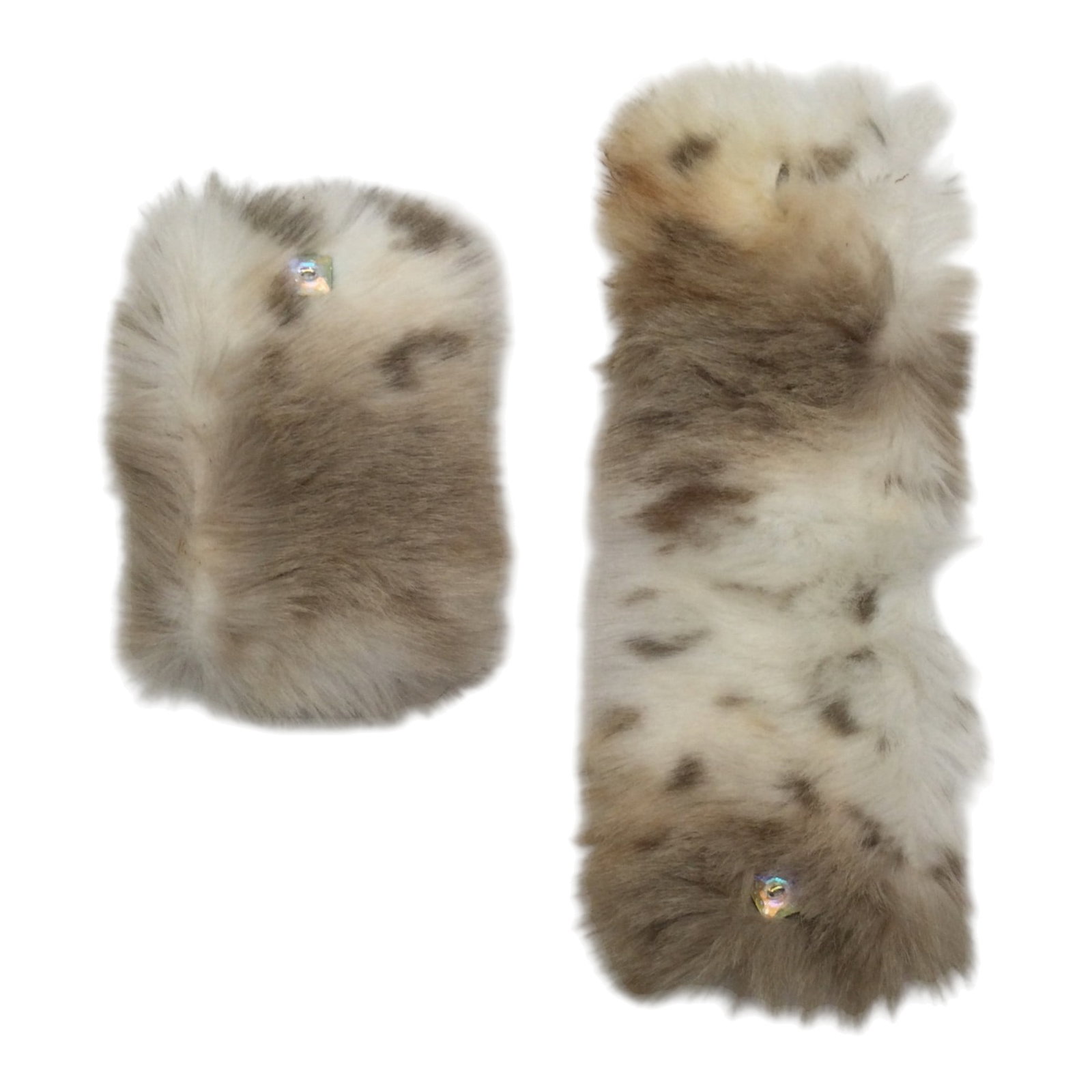 Swarovski Faux Fur Cuffs With Crystals (1 of 6)