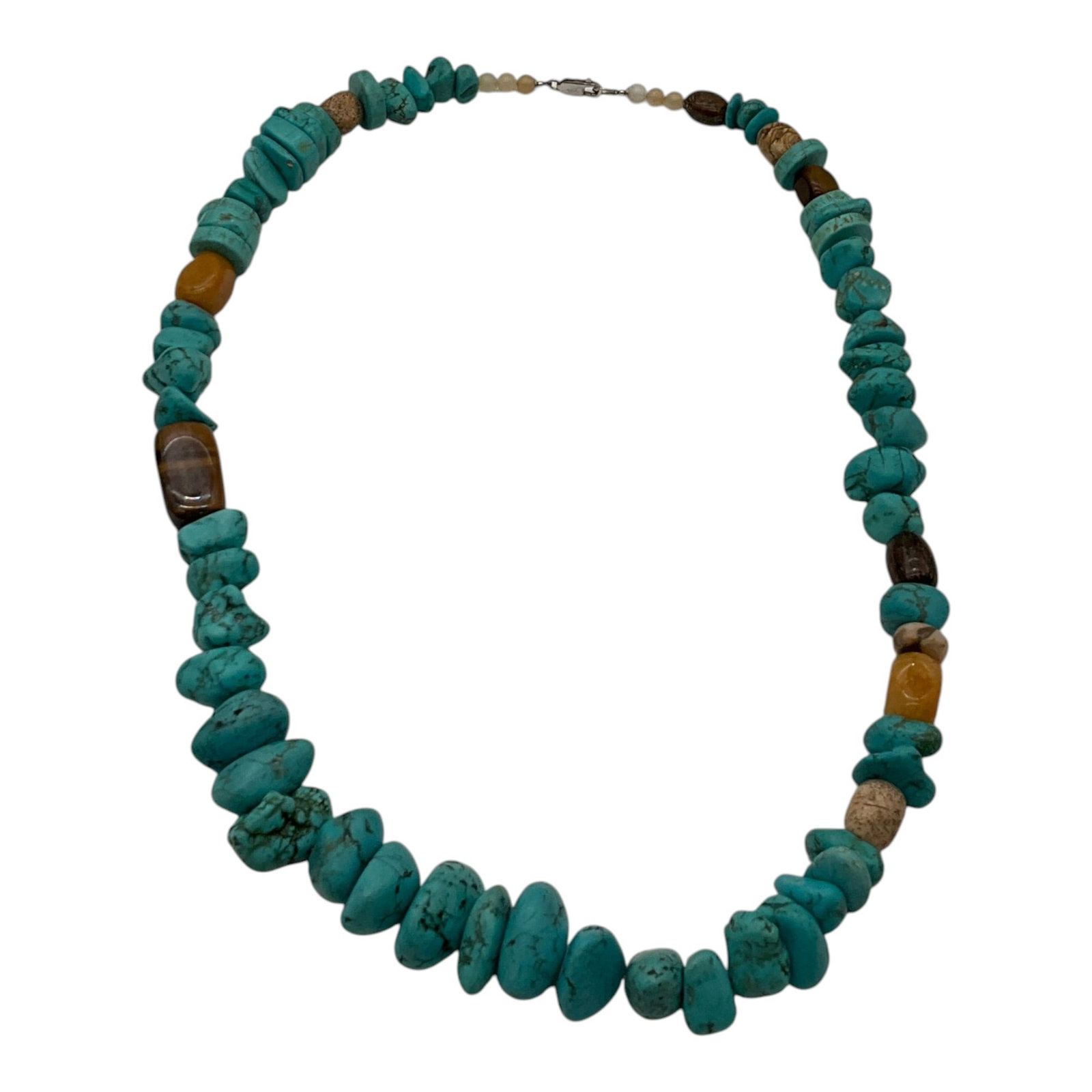 Chonky Turquoise Necklace 925 Clasp (1 of 3)