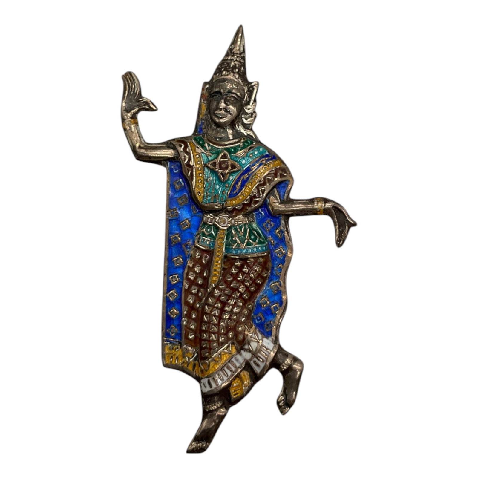 Marked Thailand Sterling Silver and Enamel Brooch (1 of 3)