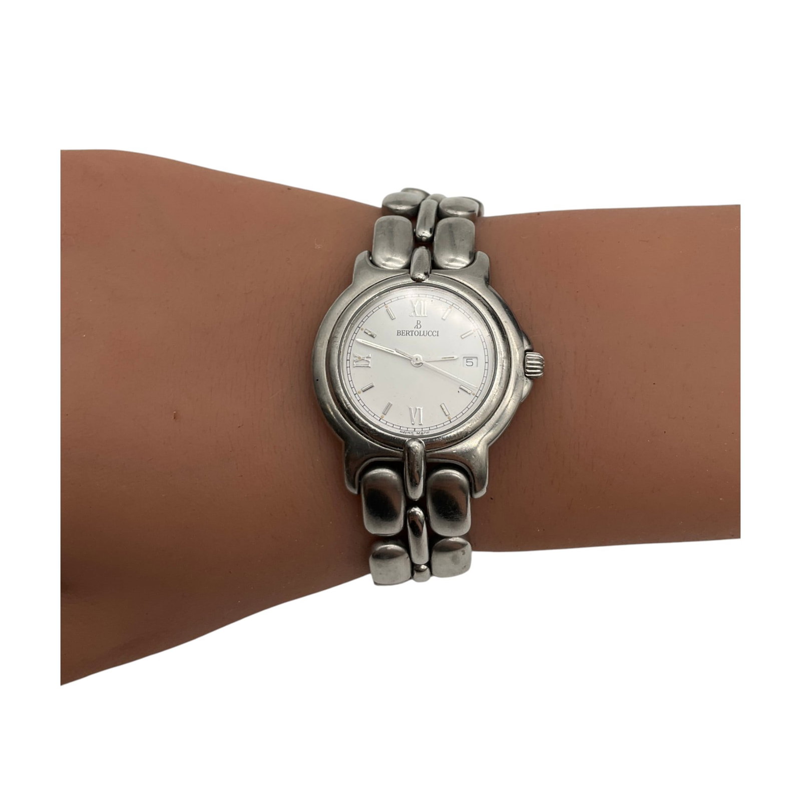 Bertolucci Pulchra Women's Watch: Bertolucci Pulchra Women's Watch. Approx. 1.5 inches across interior x 1.25 wide.