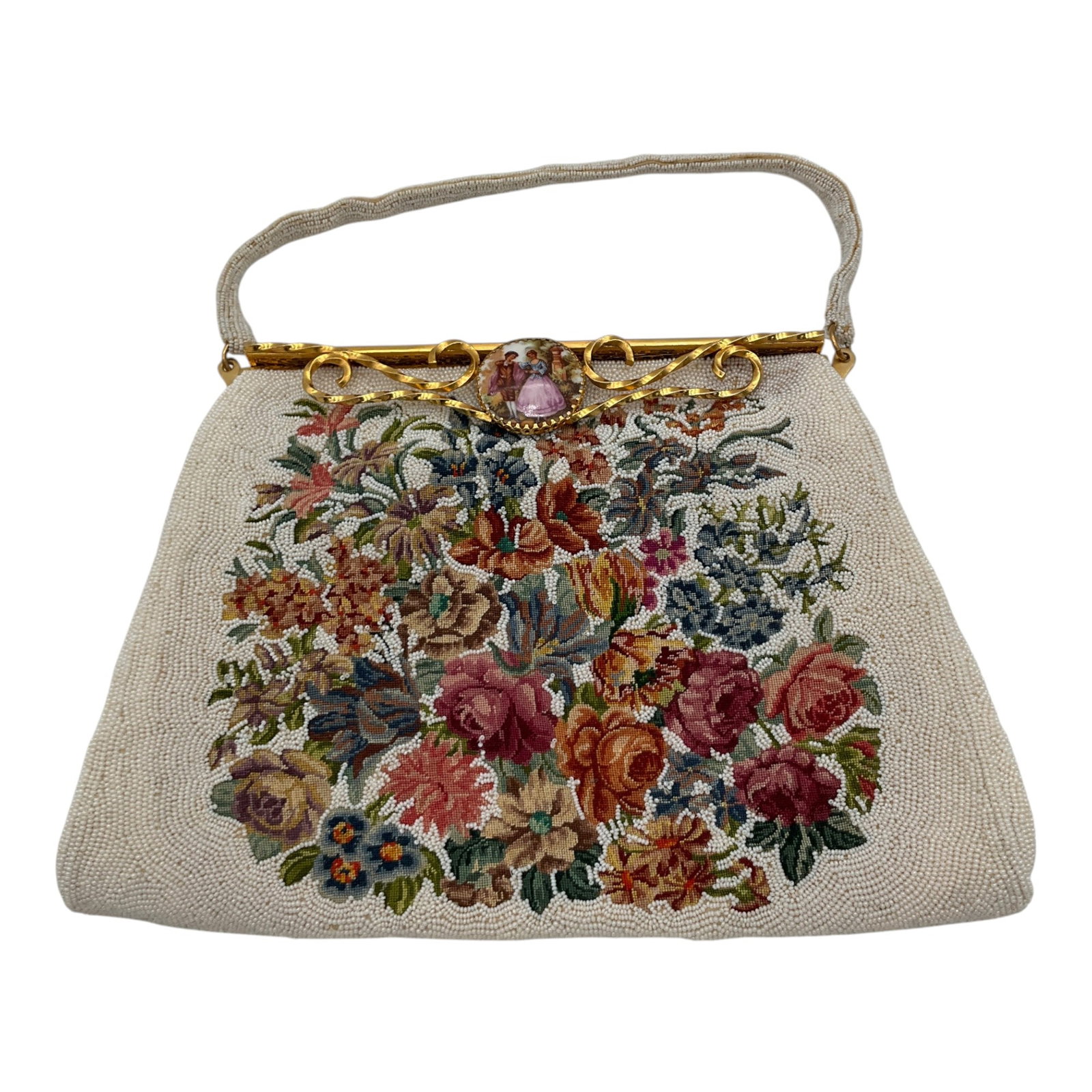 Made in France Petit Point and Beaded Evening Handbag (1 of 8)