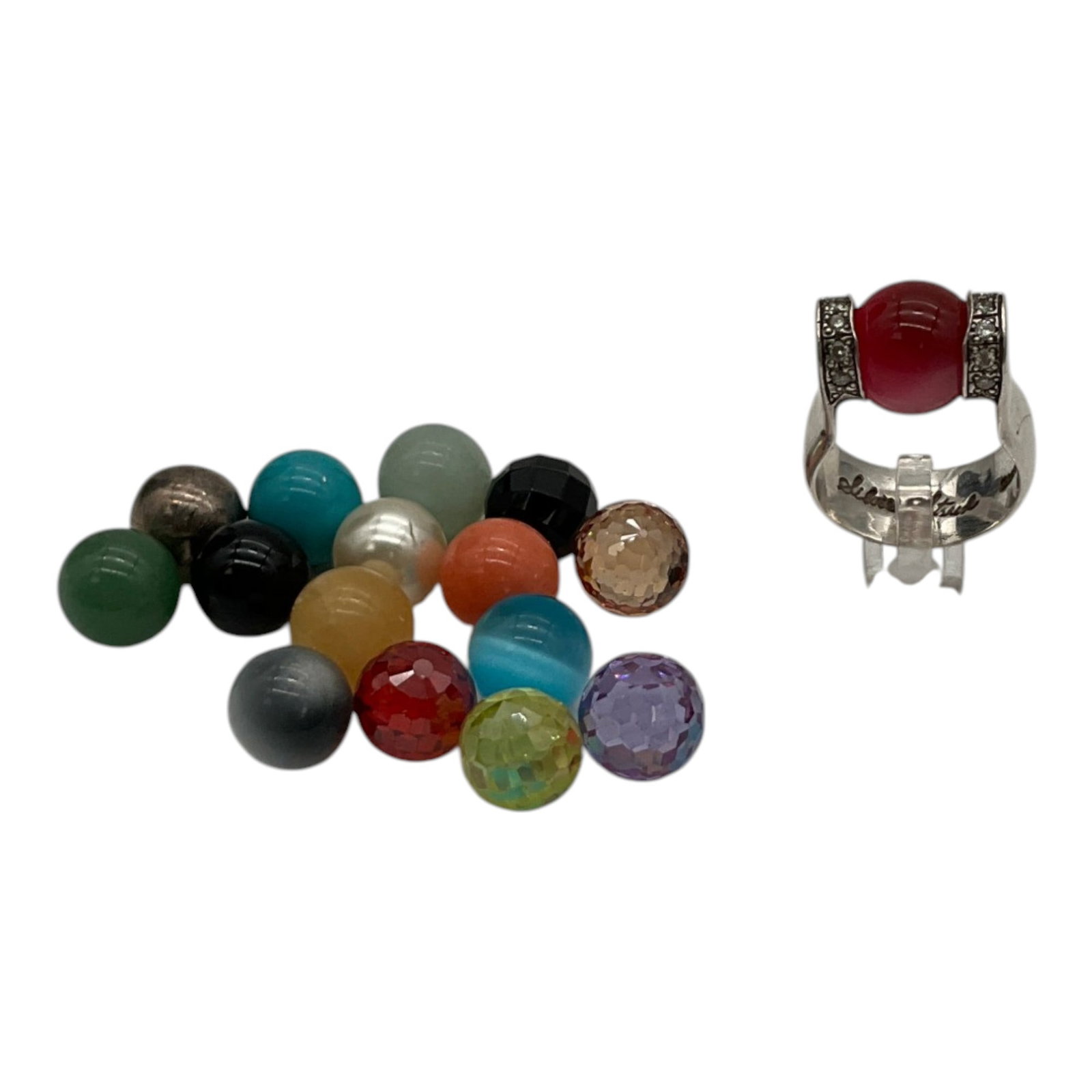 925 Interchangeable Stones Ring Designer Signed (1 of 5)