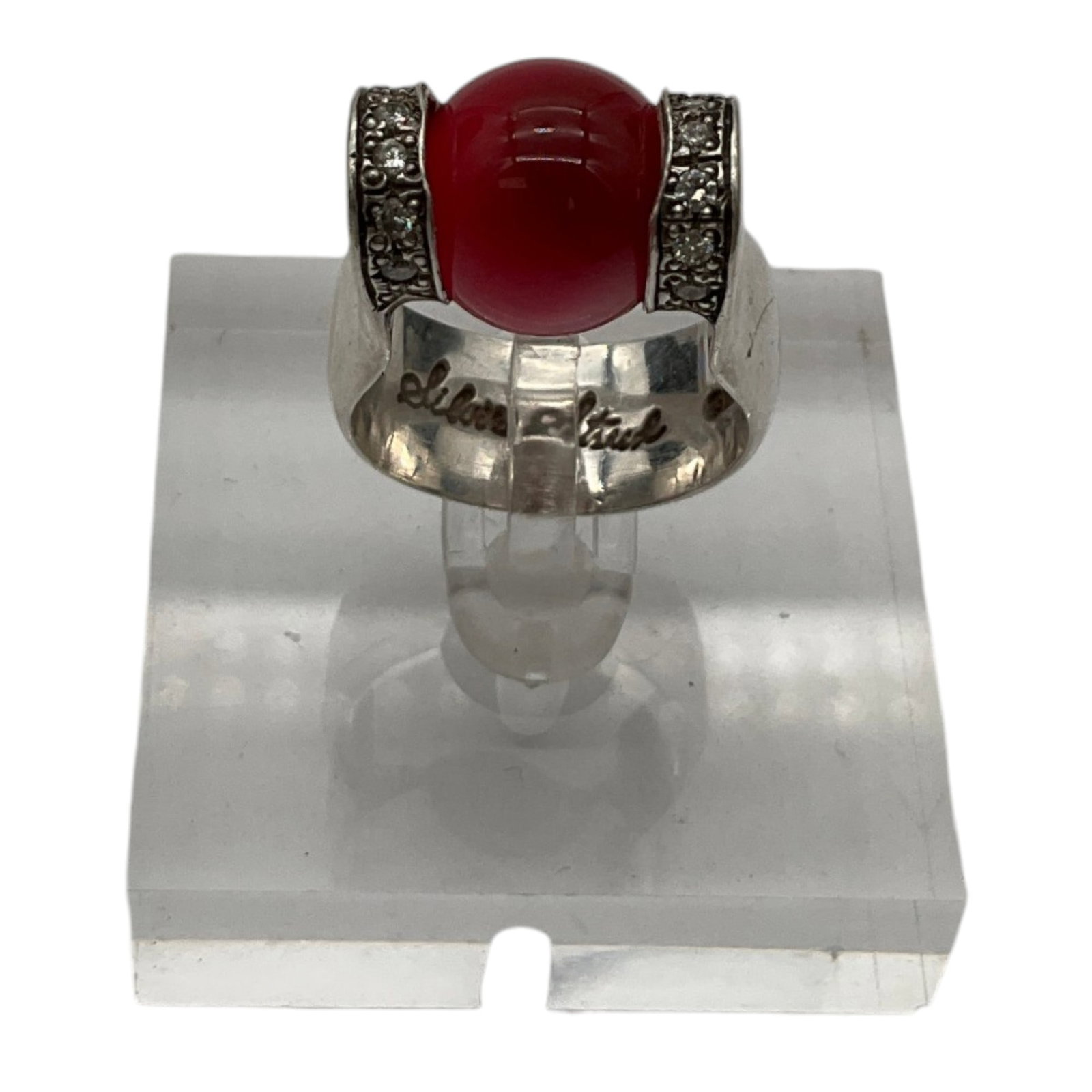 925 Interchangeable Stones Ring Designer Signed - 2