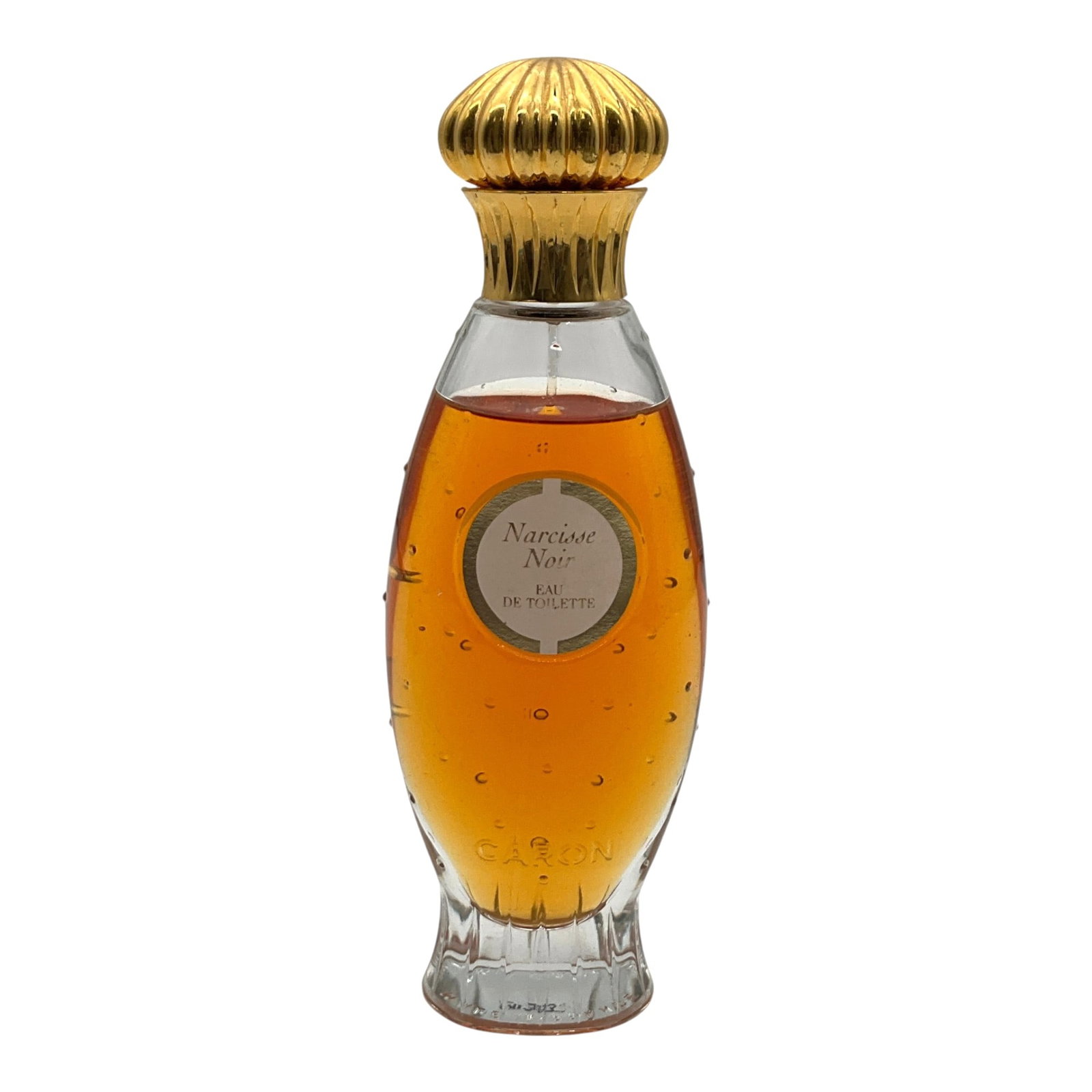 Vintage Caron Narcisse Noir Eau De Toilette: Vintage Caron Narcisse Noir Eau De Toilette 3.3 fl. oz. bottle. Approx. 90% full. 6.5 inches tall x 2.25 wide x 1.5 deep.