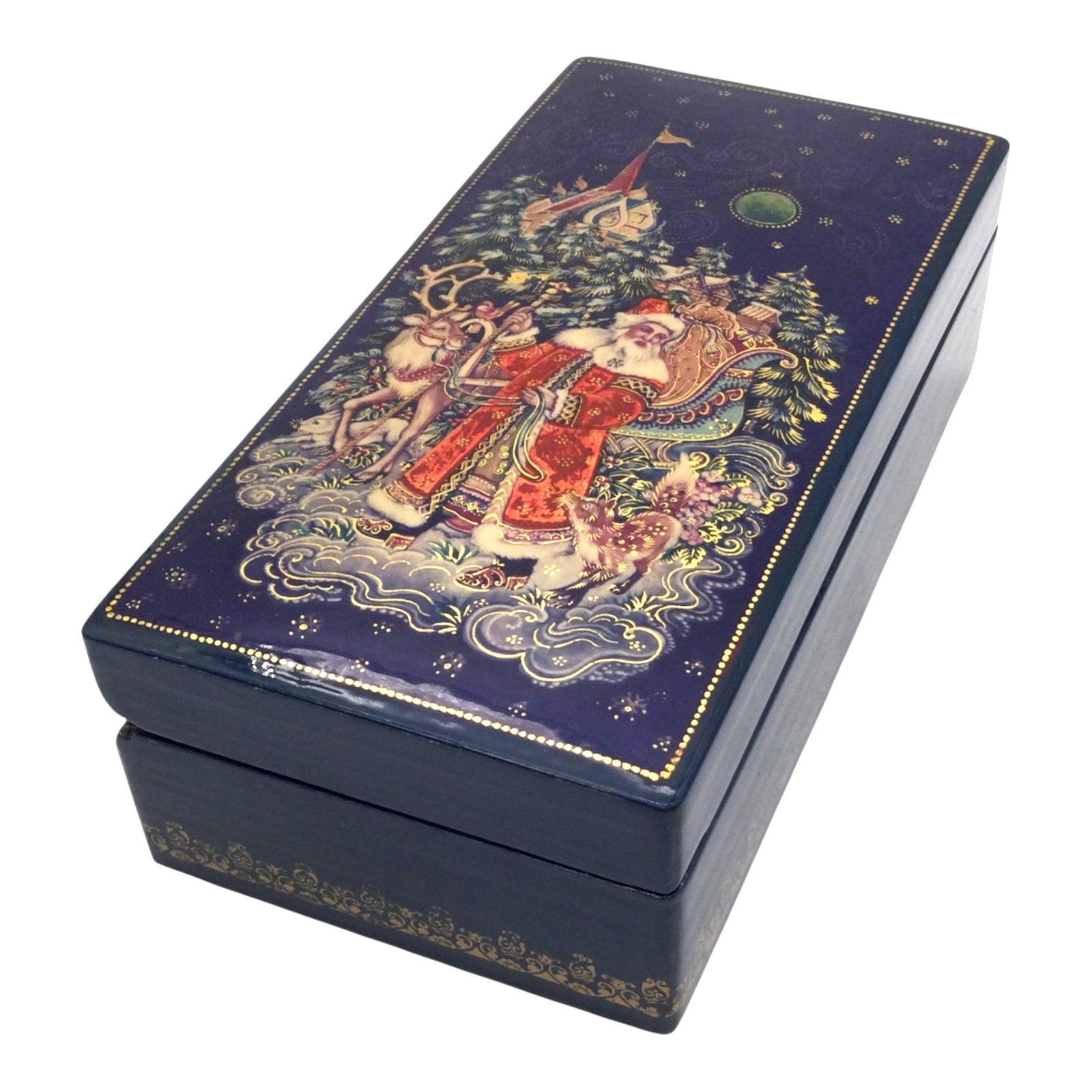 Russian Christmas Themed Lacquer Box (1 of 5)