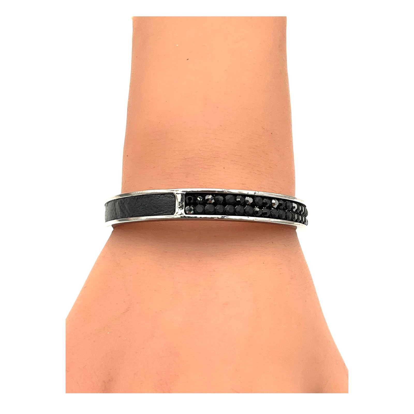 Swarovski Crystal and Leather Cuff Bracelet (1 of 3)