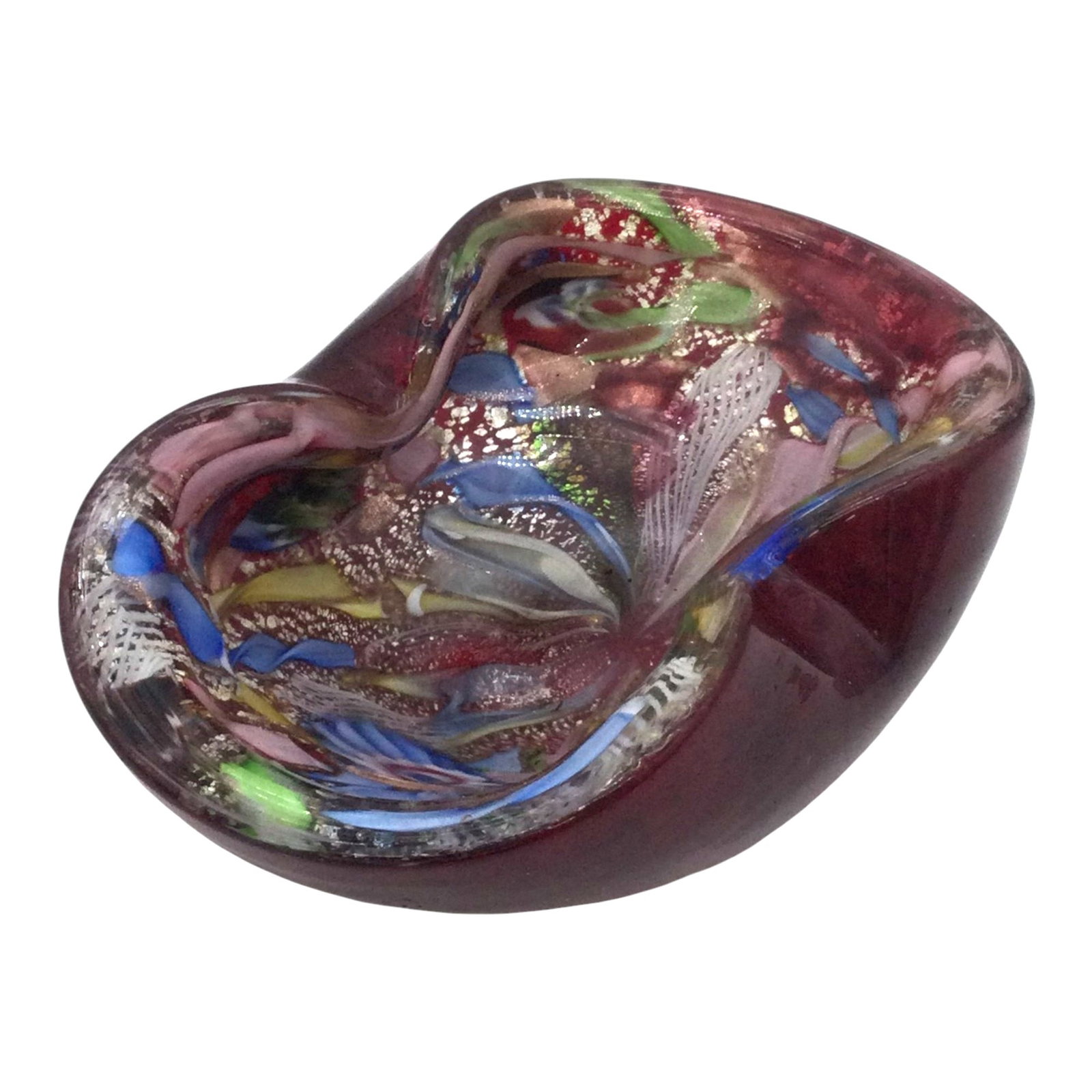 Vintage Multicolor Murano Art Glass Ashtray (1 of 4)