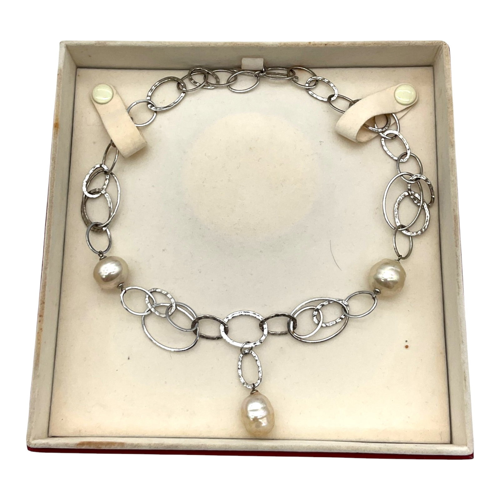 Marked 925 Sterling Silver and Pearl Necklace (1 of 2)