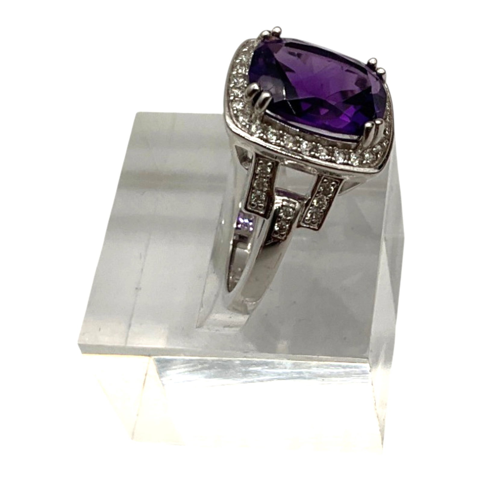 925 Amethyst Ring Signed JCL - 2